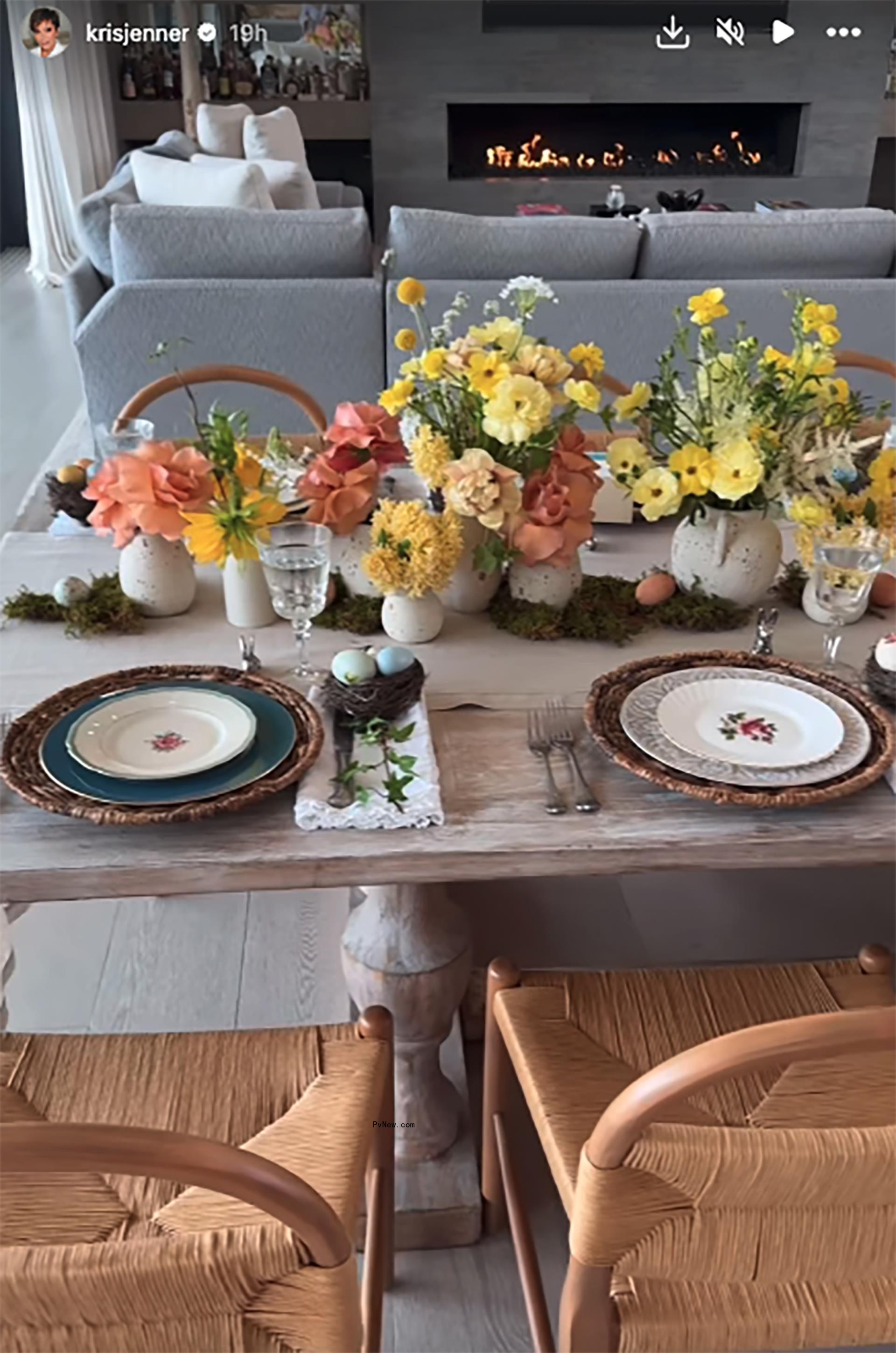 Kris Jenner's Easter table