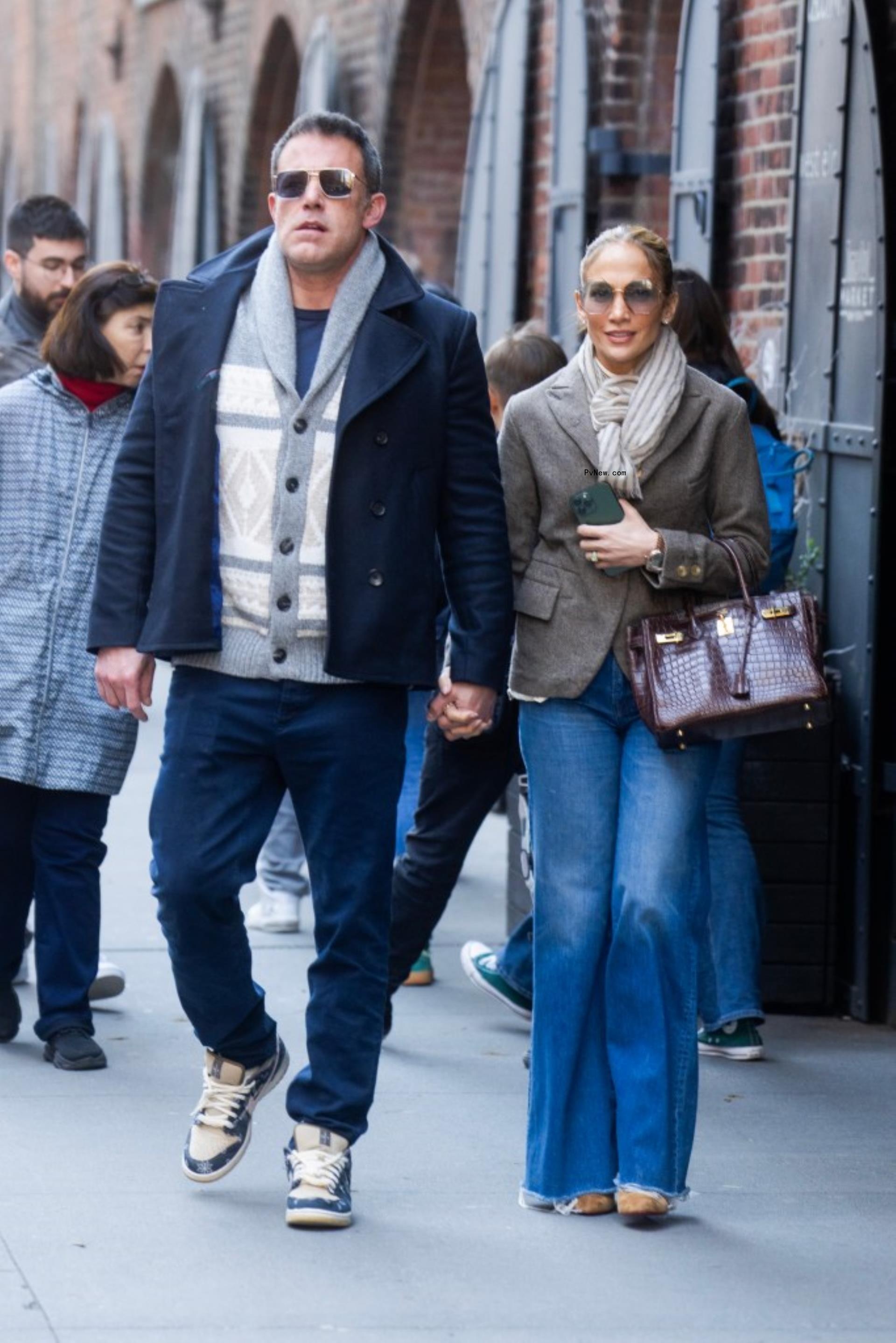 Jennifer Lopez and Ben Affleck getting Easter brunch at Cecconi's in Brooklyn.