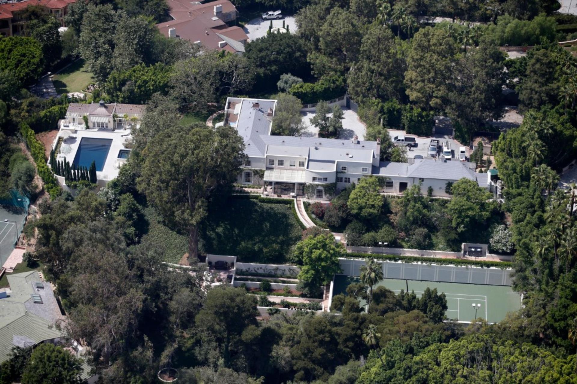 Aerial shot of homes in California.