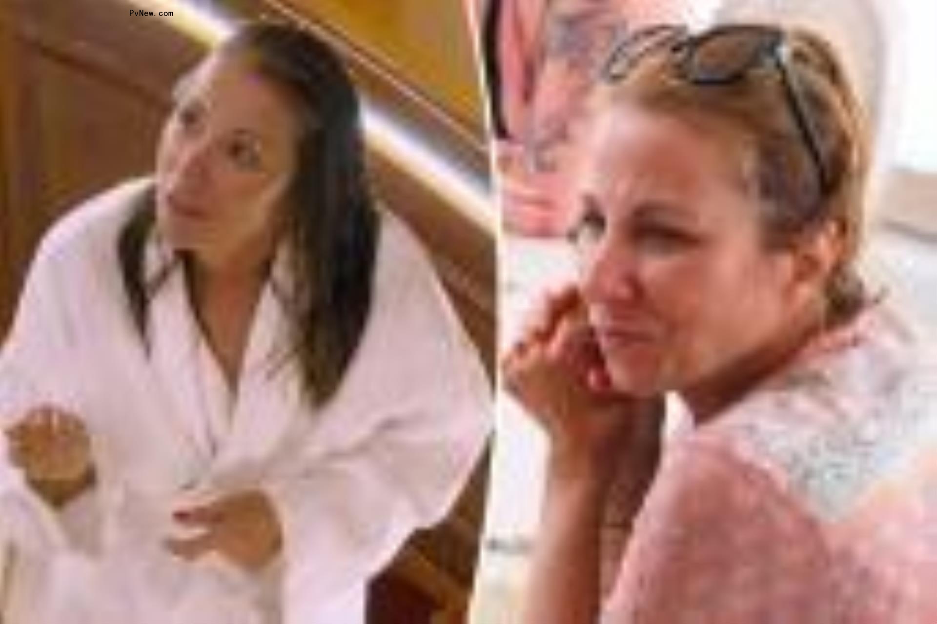 Two split photos of Jill Zarin on