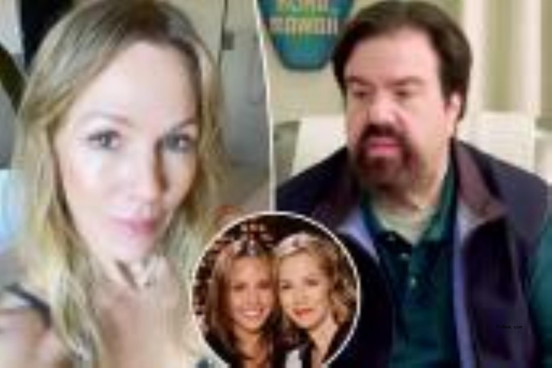 A split photo of Jennie Garth smiling and Dan Schneider talking and a small photo of Jennie Garth and Amanda Bynes