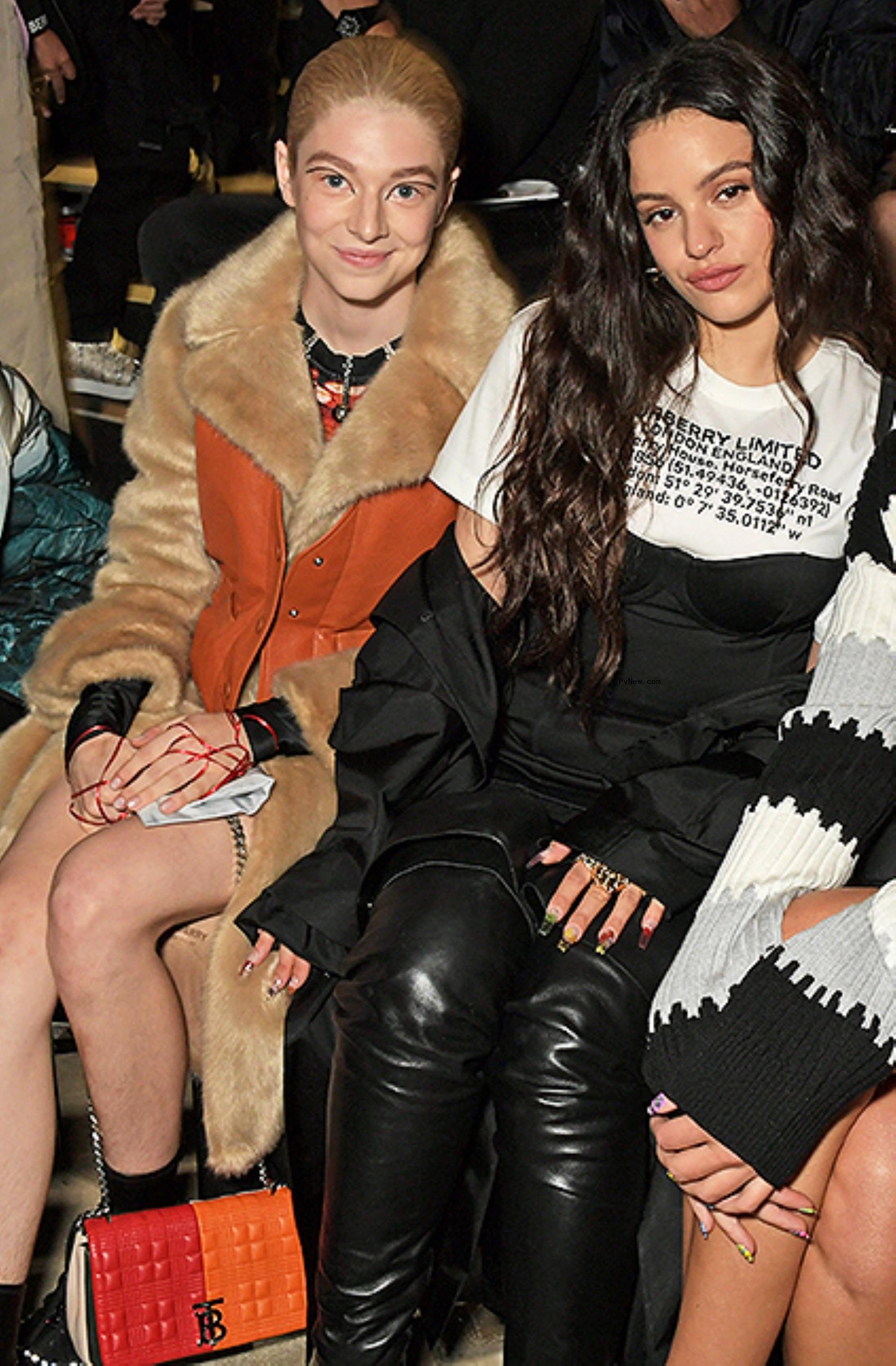 Hunter Schafer and Rosalia at the Burberry September 2019 show.