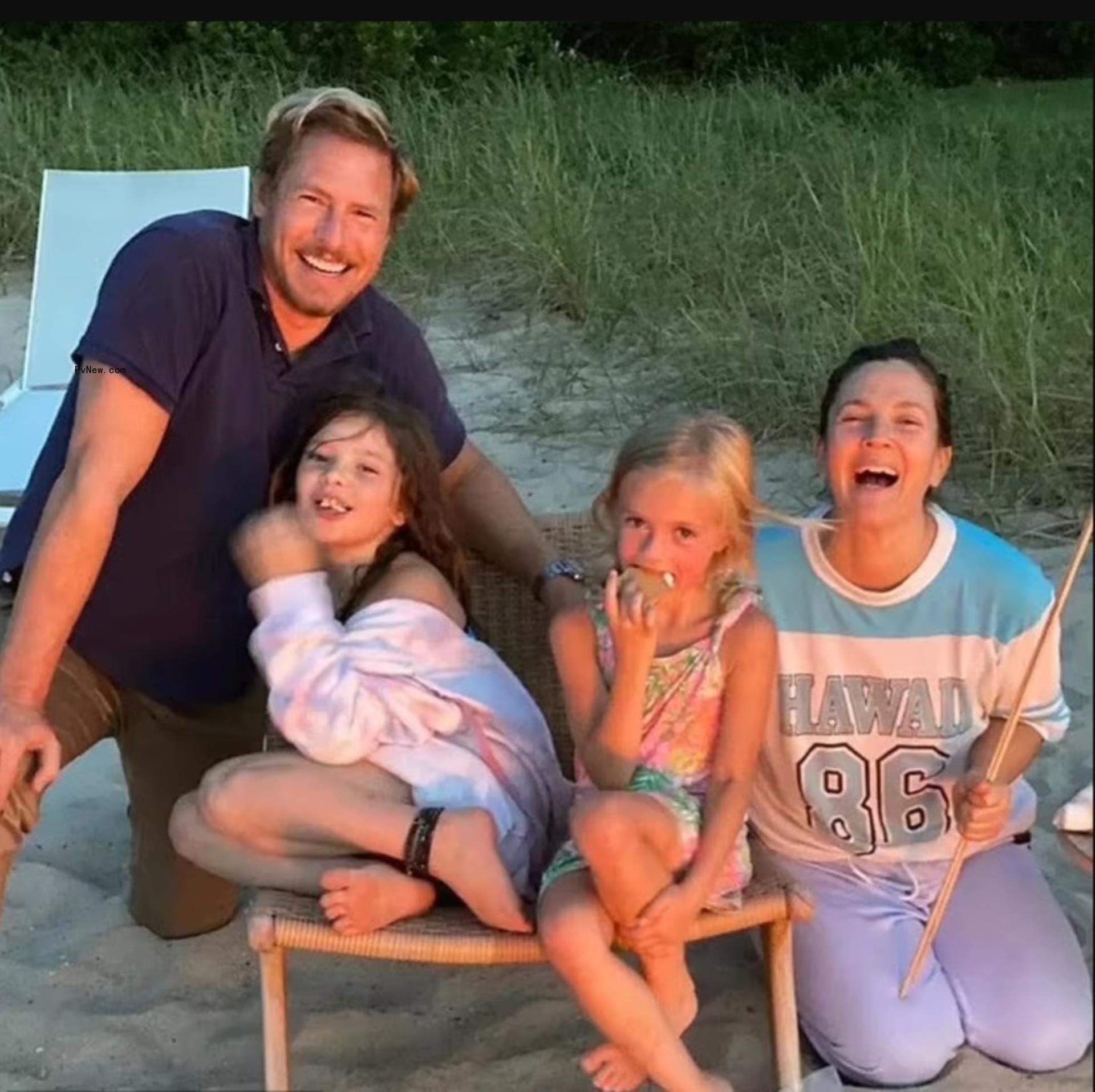 Drew Barrymore, Will Kopelman, and their kids, Olive and Frankie
