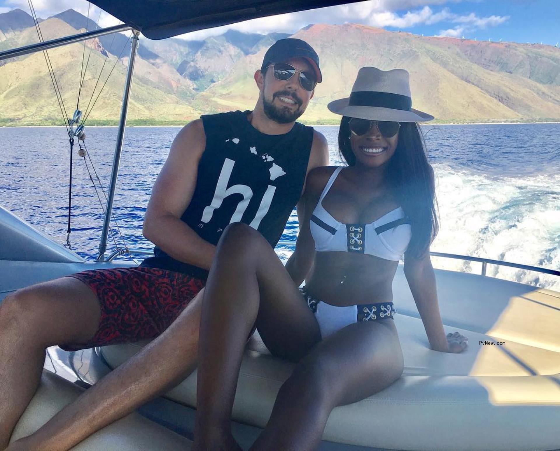 Jeff Lazkani and Chelsea Lazkani on a boat.