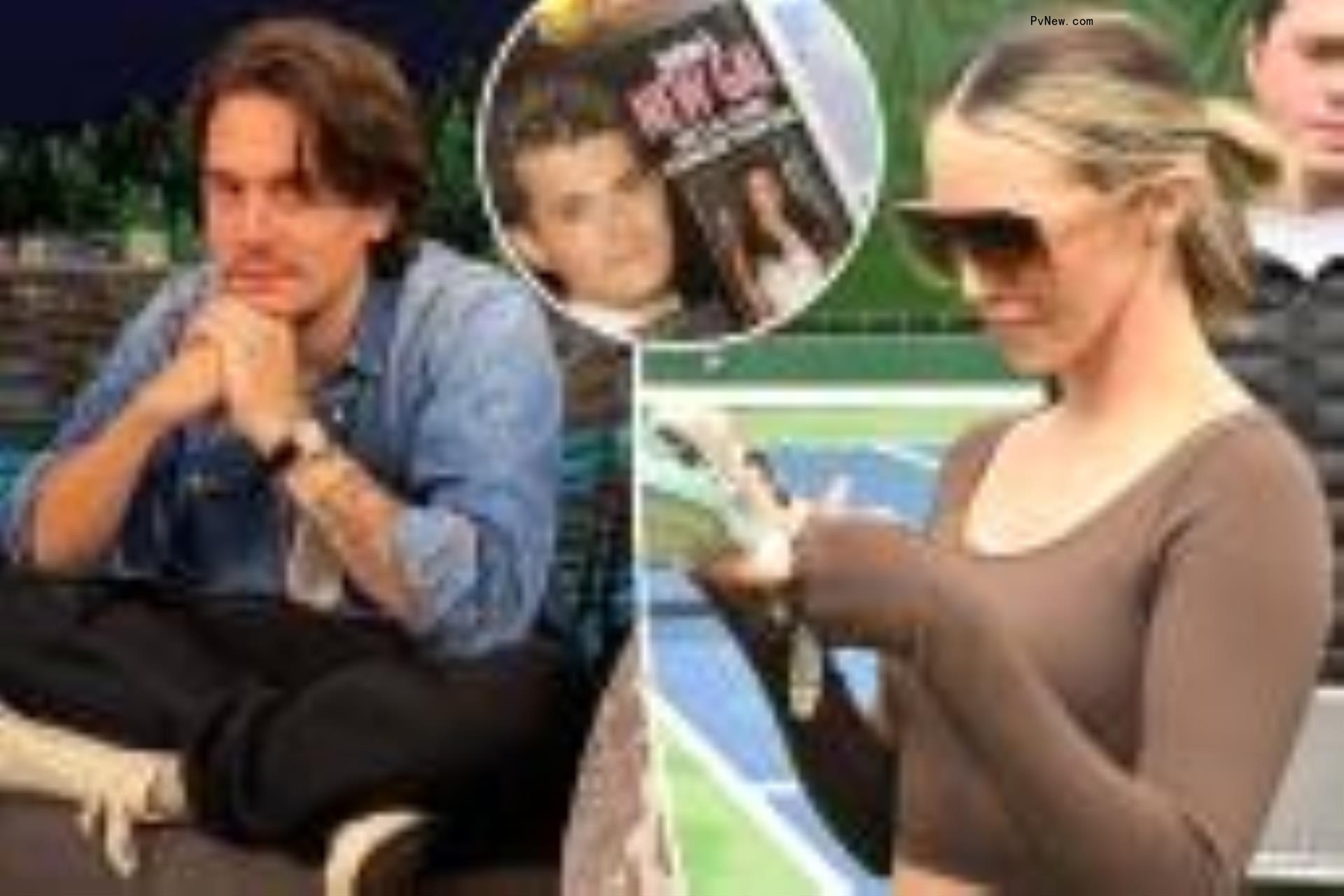 A split photo of John Mayer talking and Scheana Shay looking at her phone and a small photo of a 2009 page in 