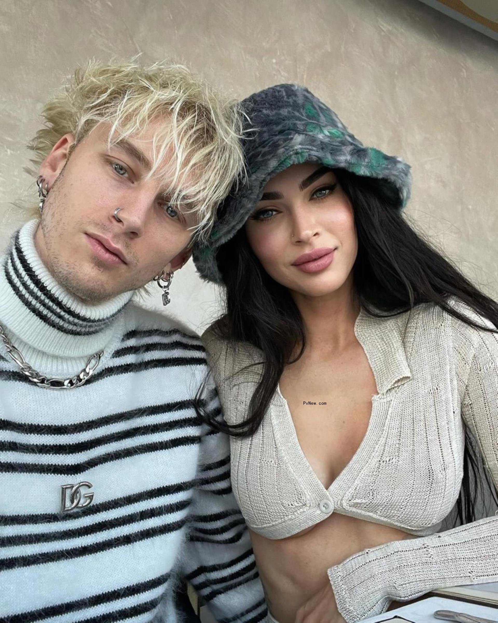 Megan Fox and Machine Gun Kelly in a selfie. 