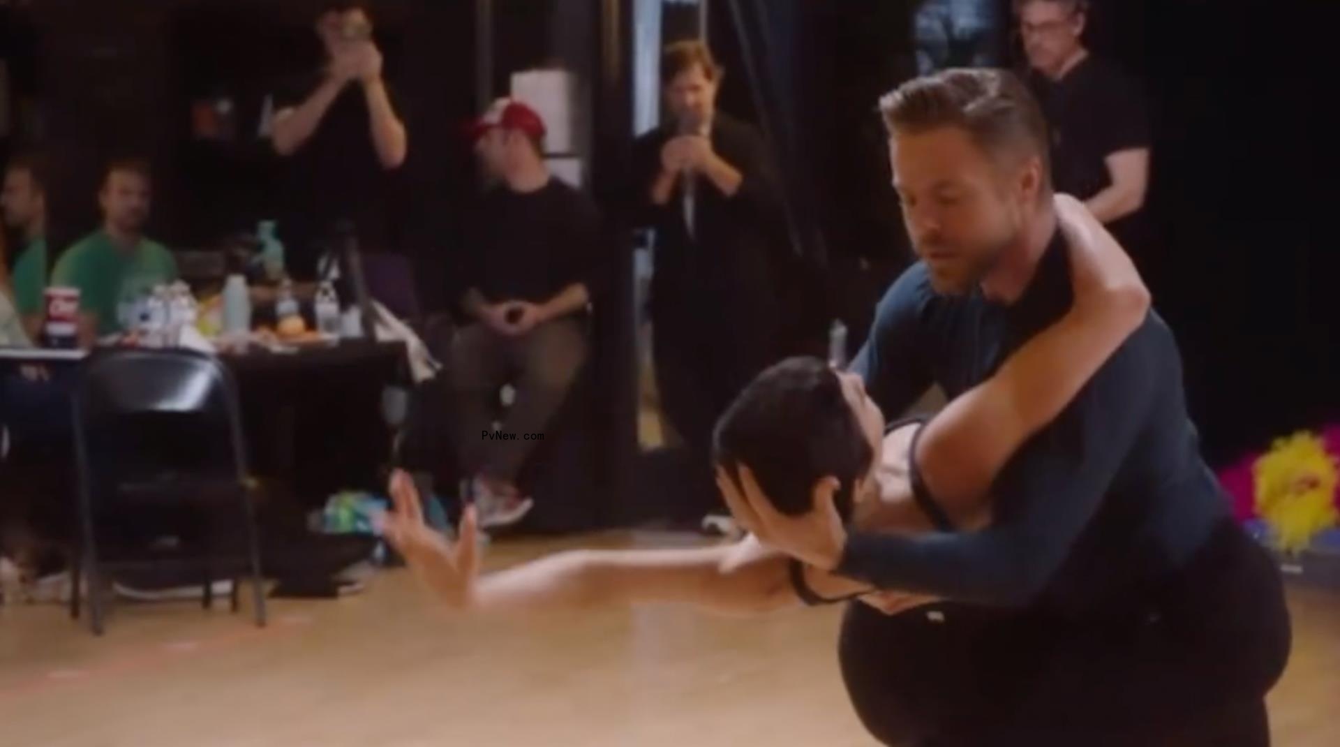 Derek Hough and Hayley Erbert dancing.