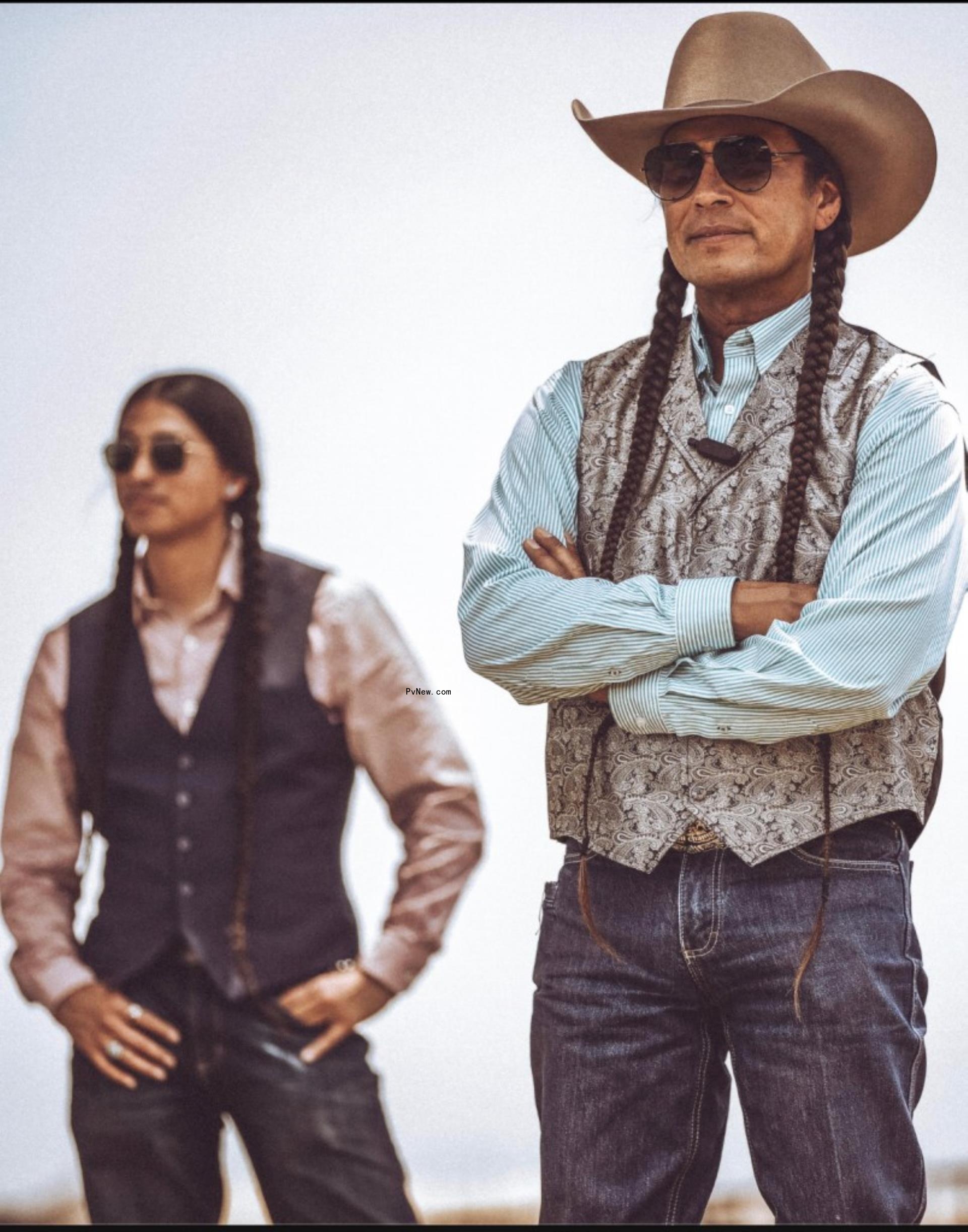 Cole Brings Plenty with his uncle, Mo Brings Plenty