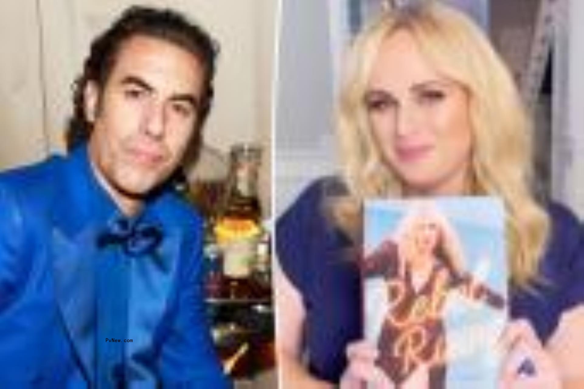 Rebel Wilson and Sacha Baron Cohen split image.