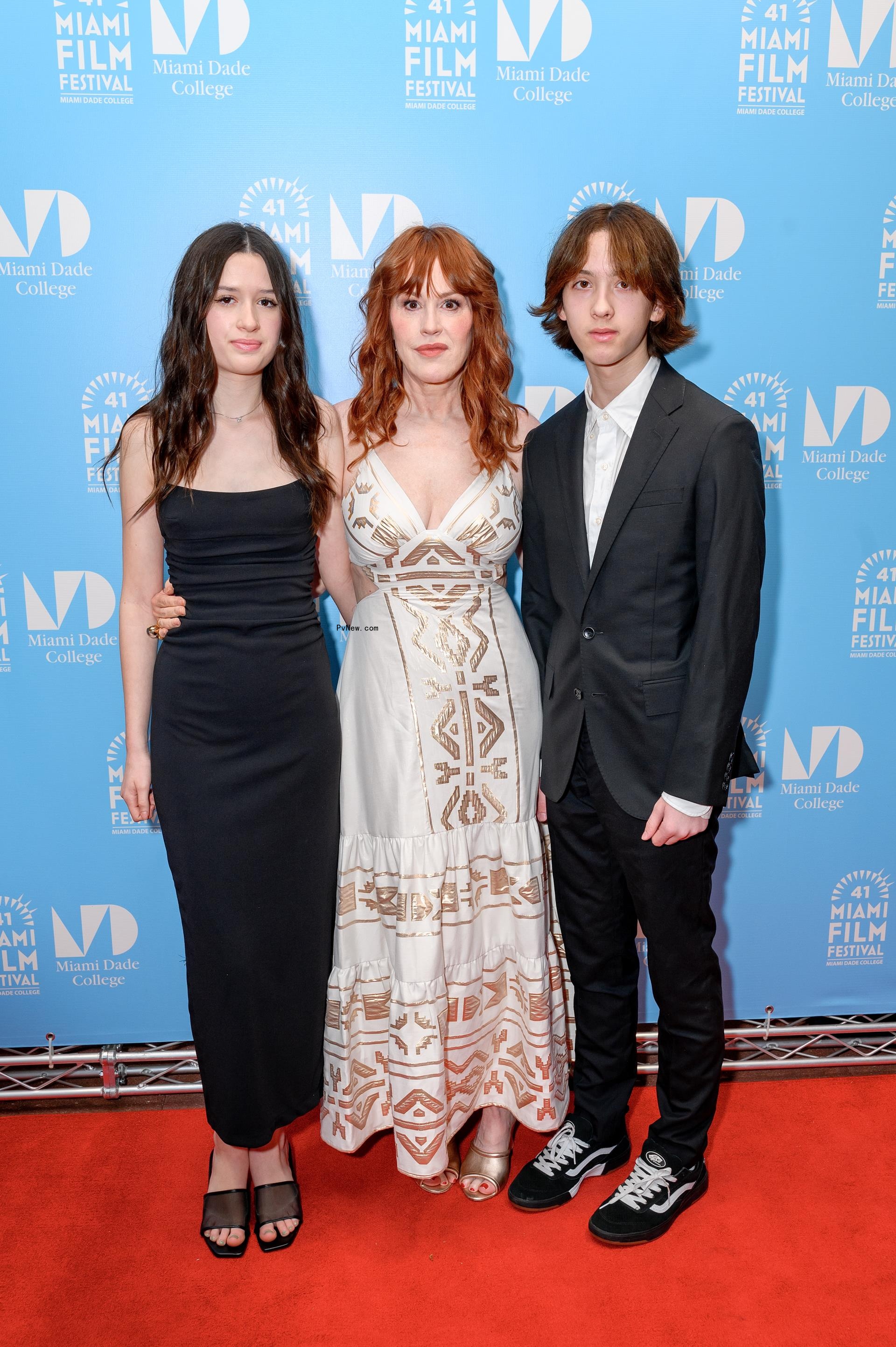 Molly Ringwald and kids at Miami Film Festival
