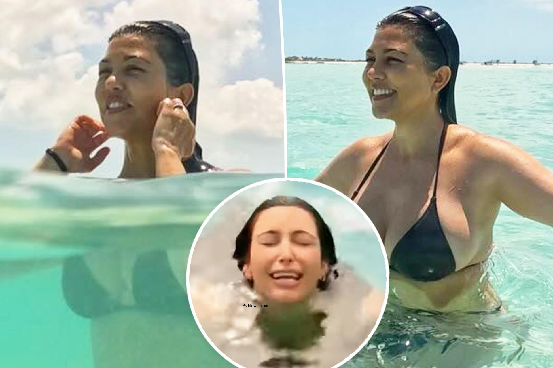 Kourtney Kardashian pokes fun at Kim’s infamous diamond earring meltdown in Turks and Caicos