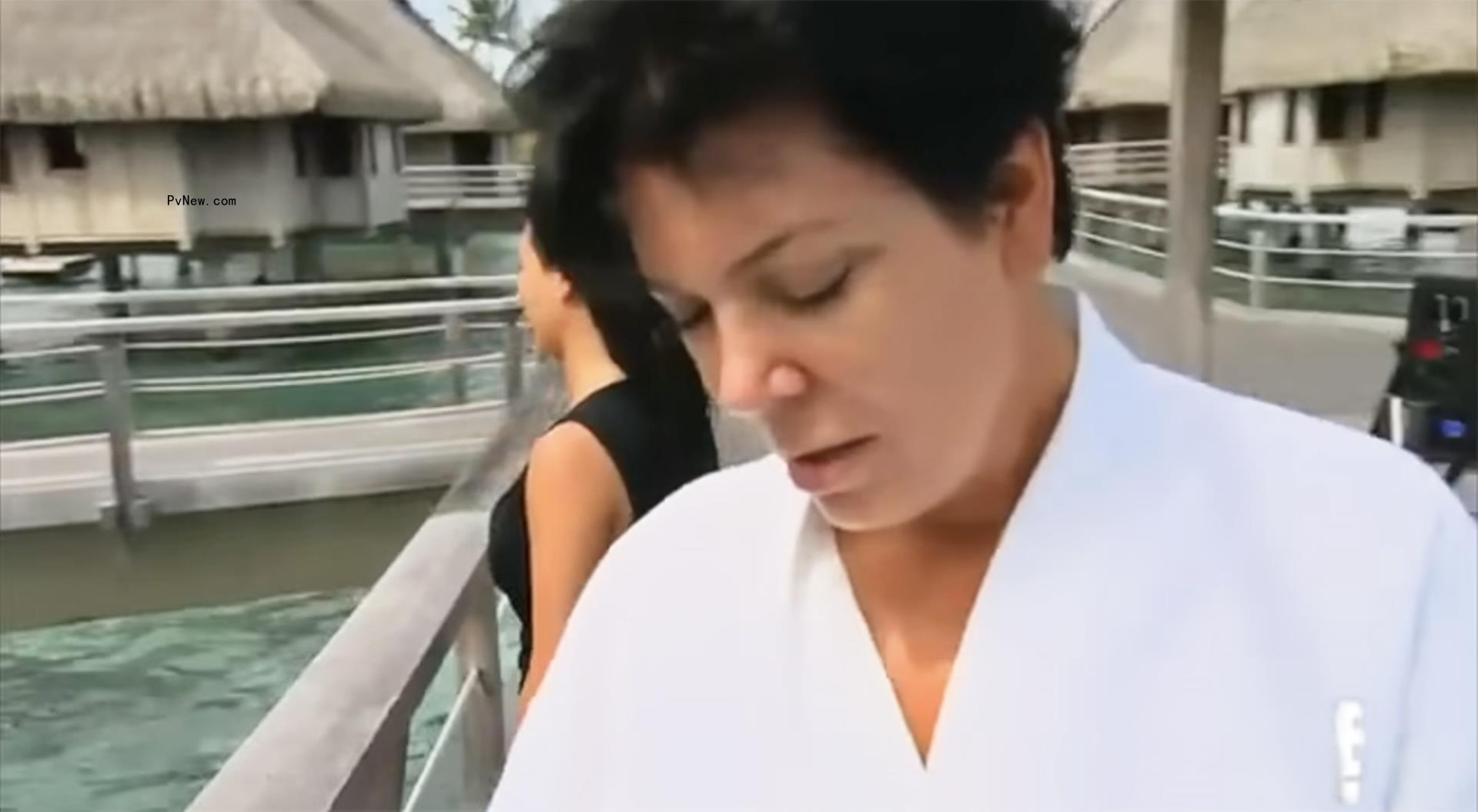 Kris Jenner and Kourtney Kardashian in Bora Bora