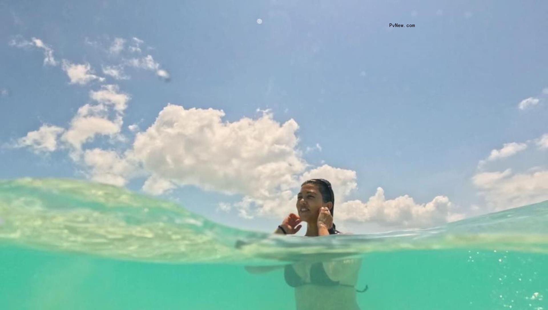 Kourtney Kardashian in the ocean