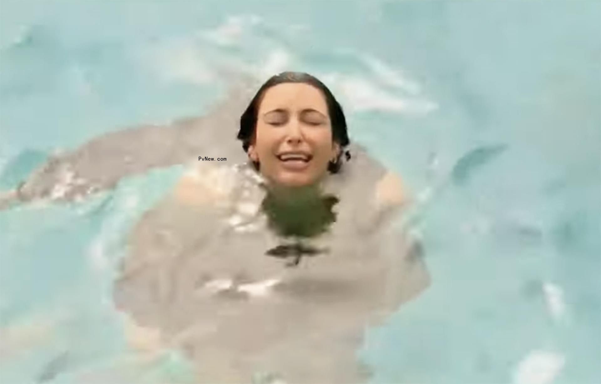 Kim Kardashian in the ocean