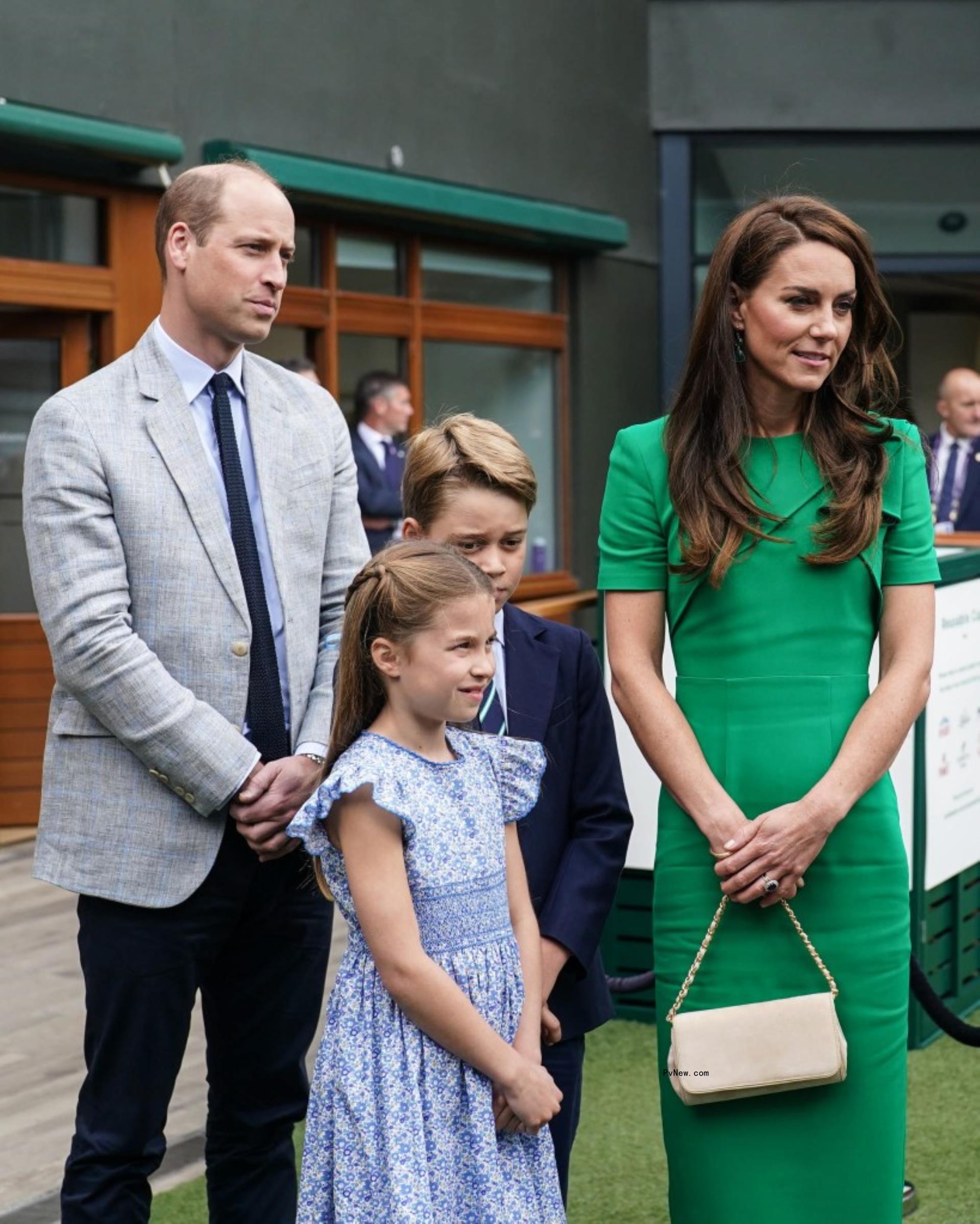 Kate Middleton and Prince William with their kids.