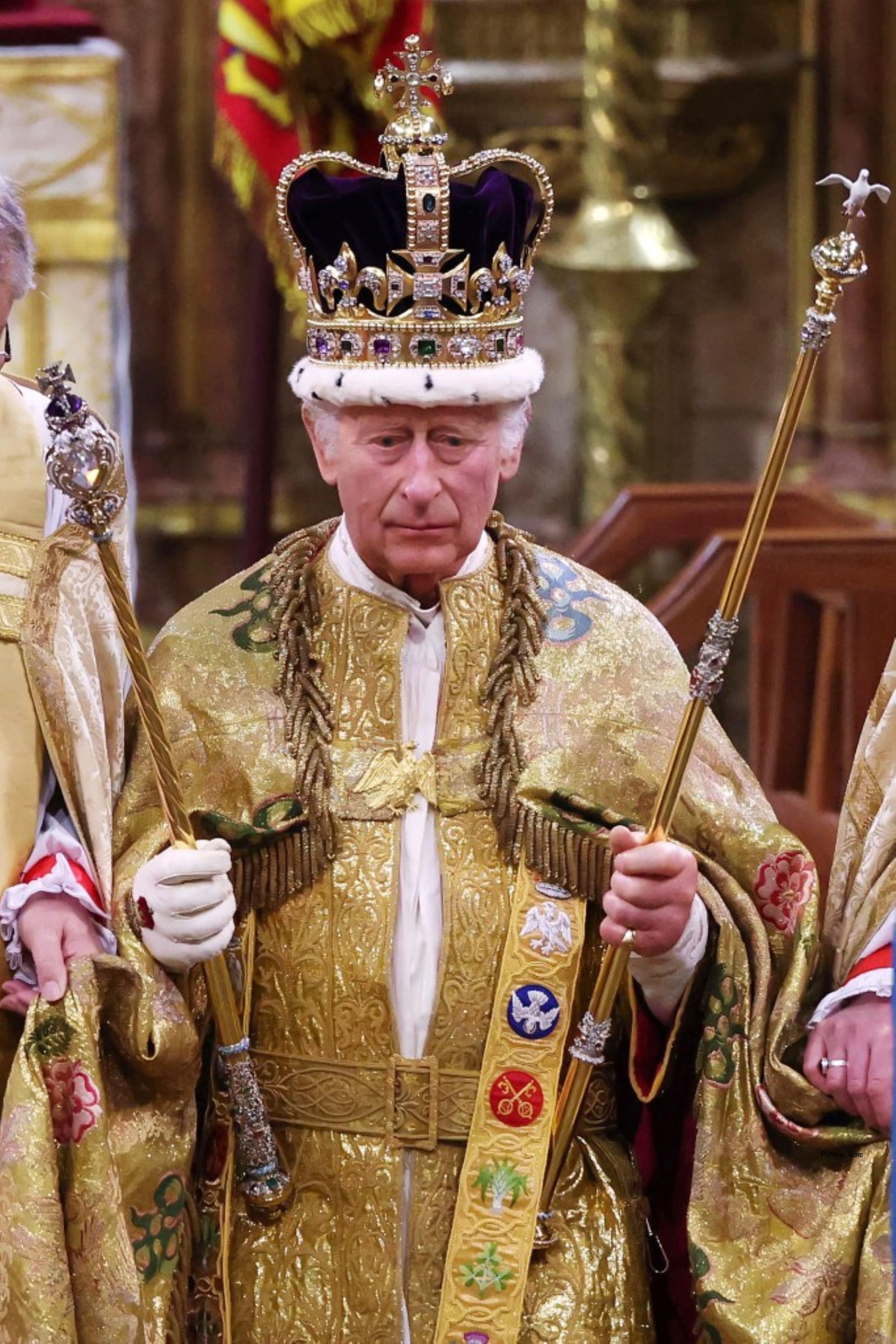 King Charles III at his coronation.
