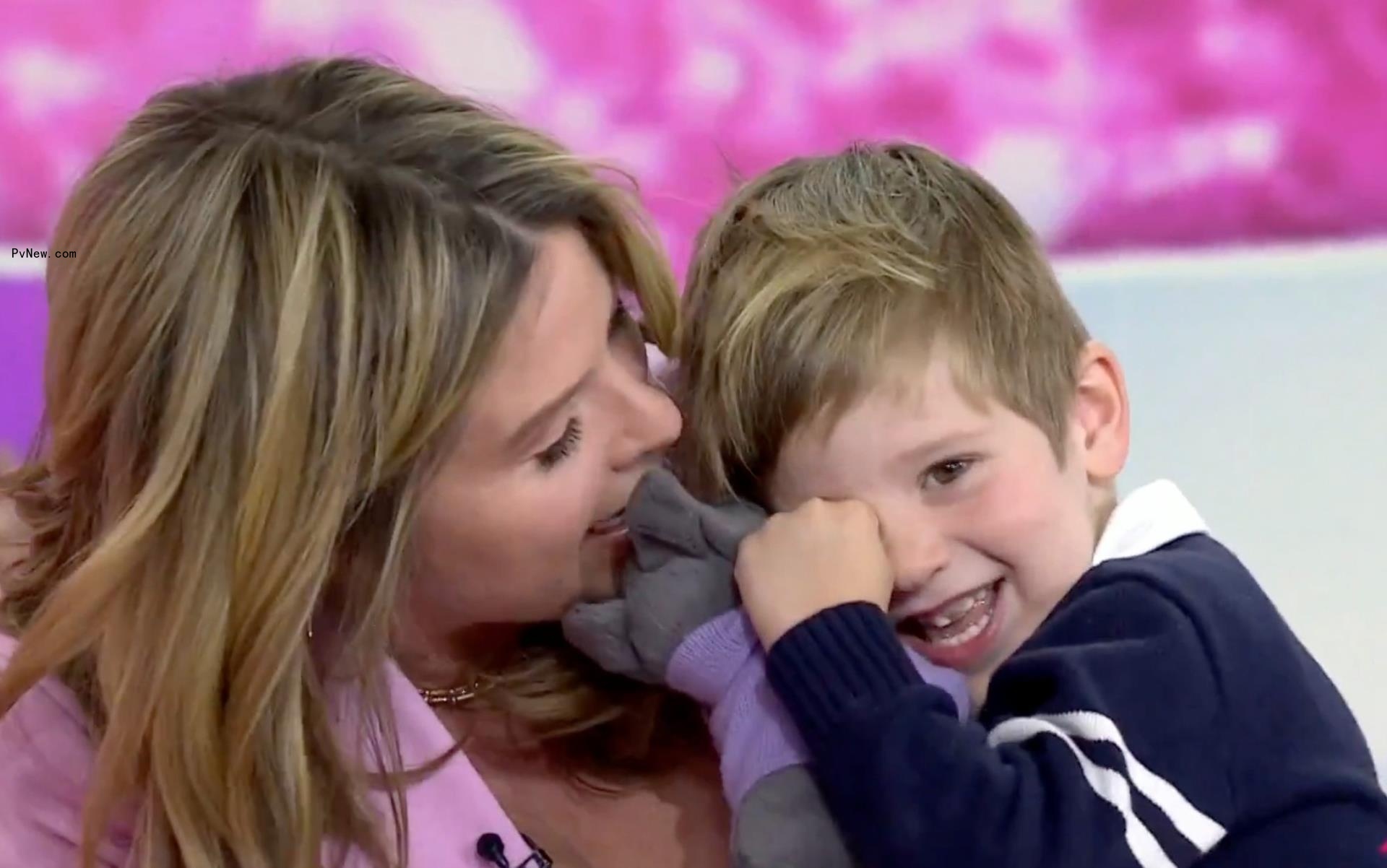 Jenna Bush Hager holding Hal Hager