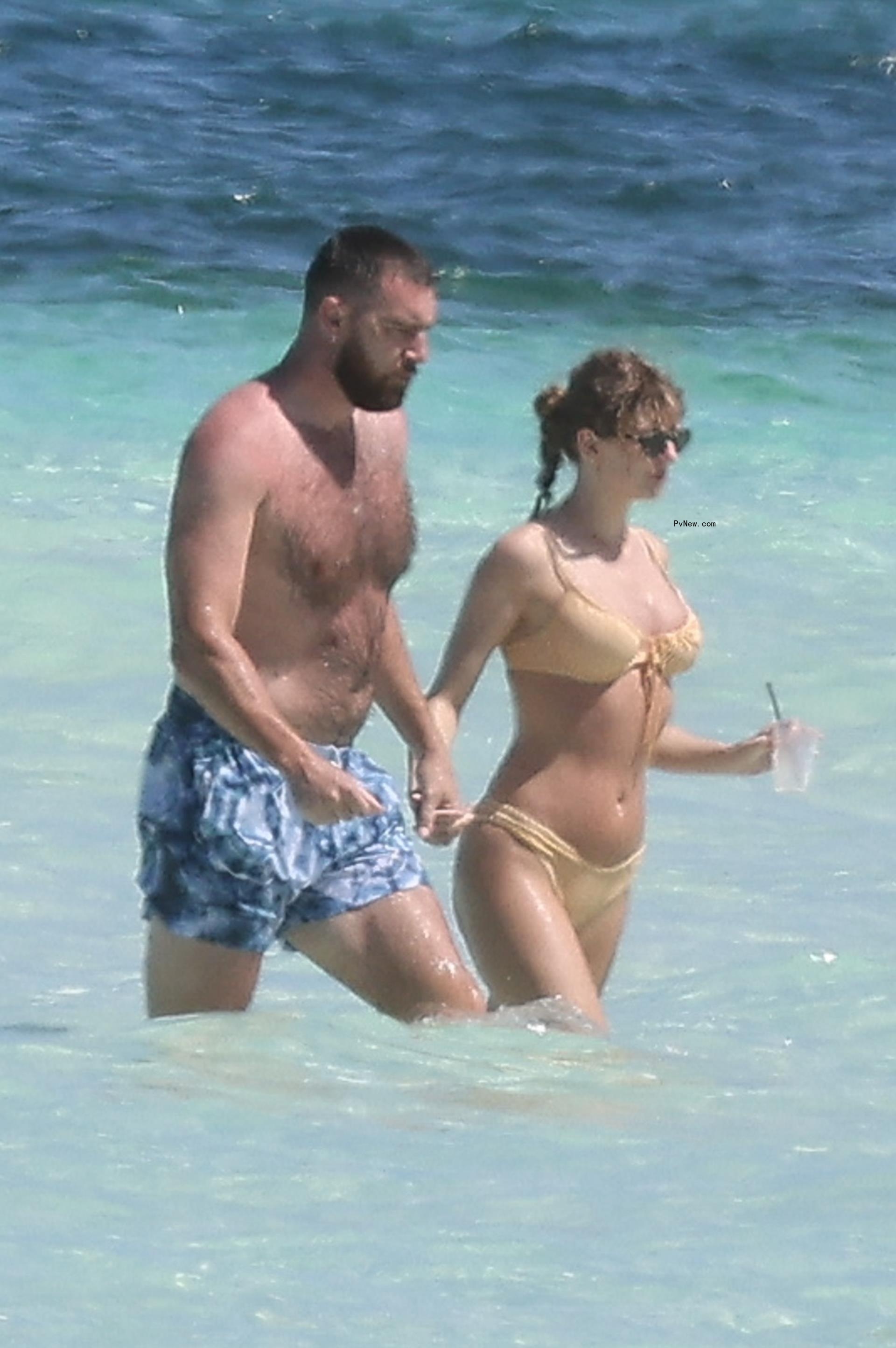 Taylor Swift and Travis Kelce in the Bahamas
