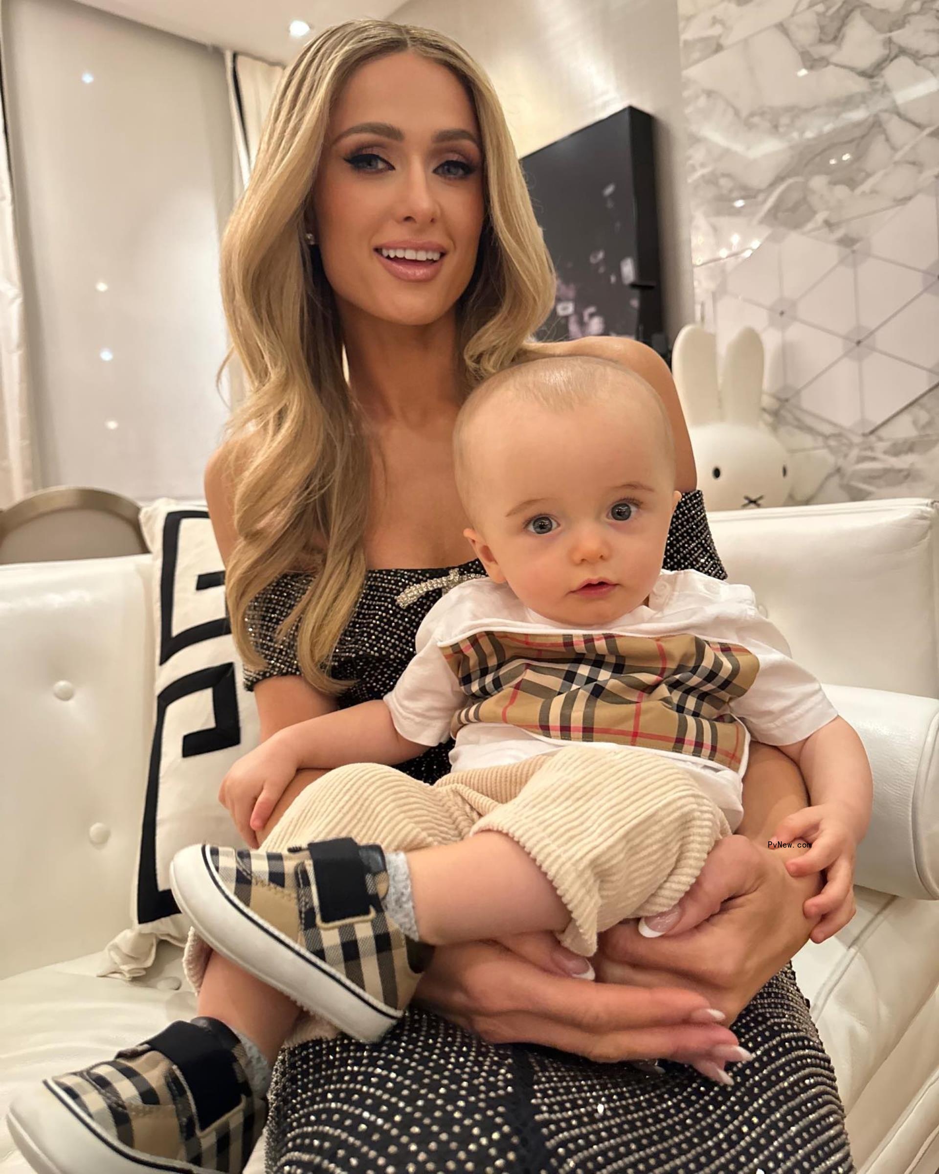 Paris Hilton and her son Phoenix