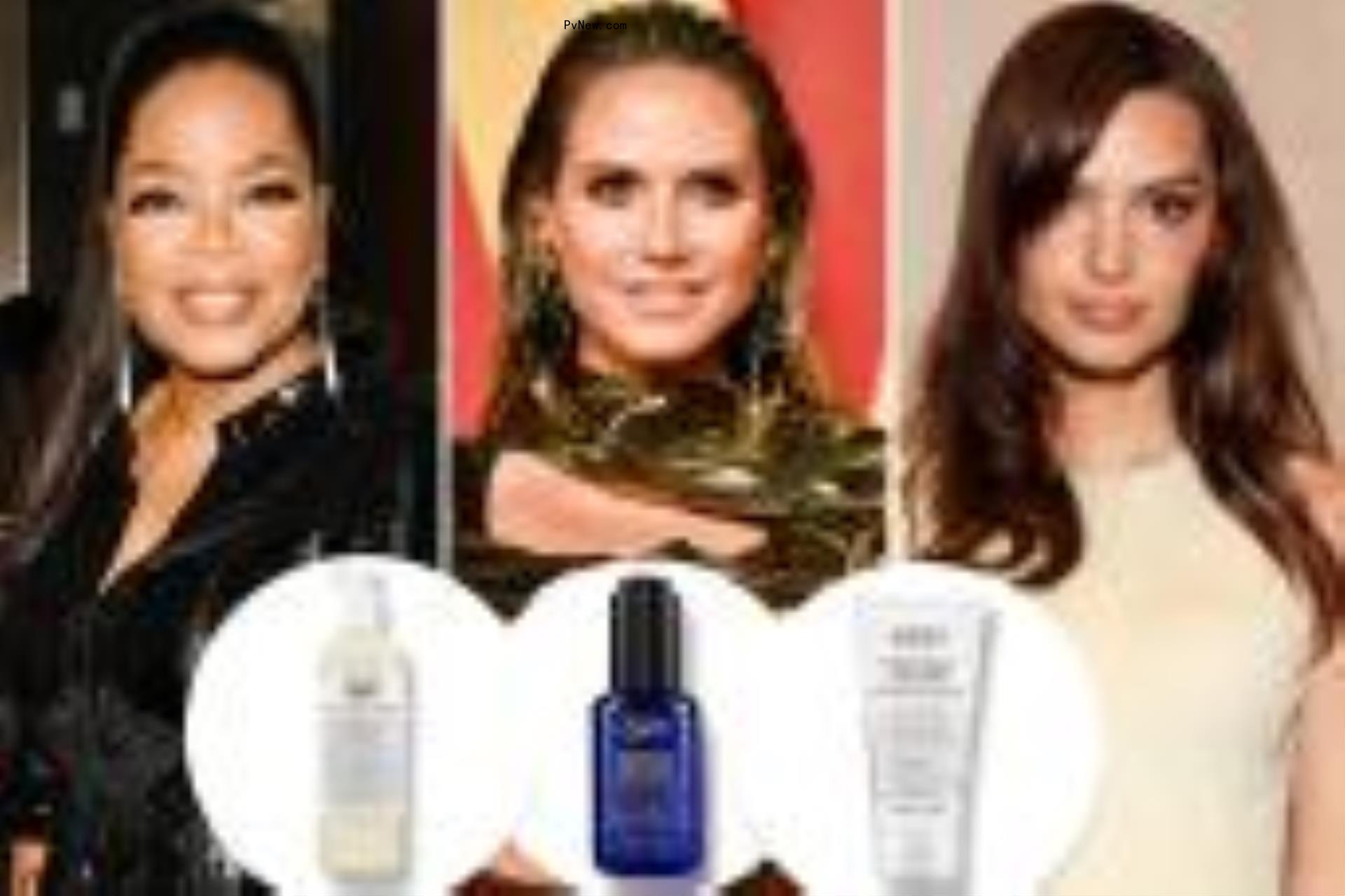 Oprah, Heidi Klum and Emily Ratajkowski with insets of Kiehl's products