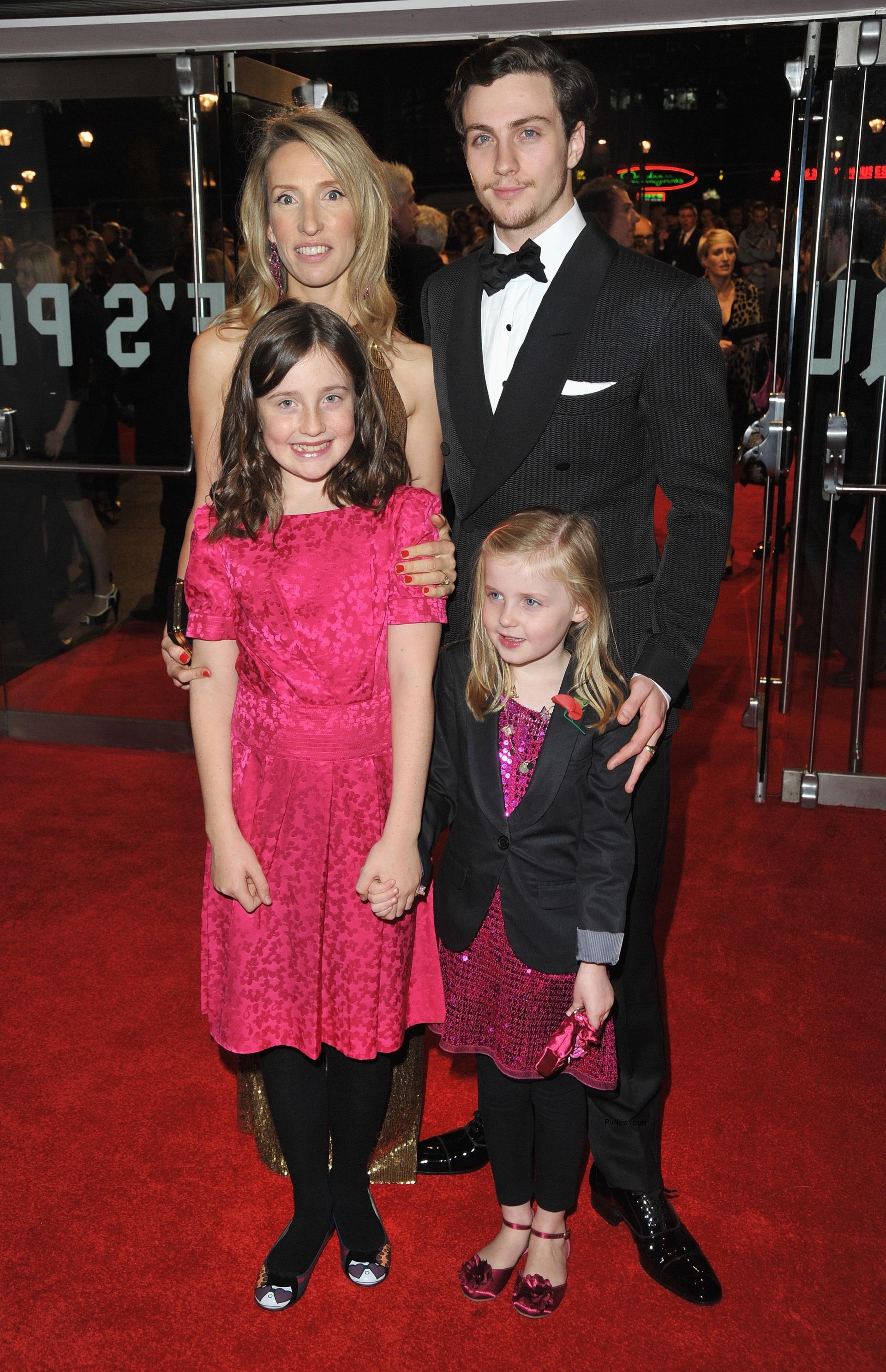 Sam and Aaron Taylor-Johnson with their kids