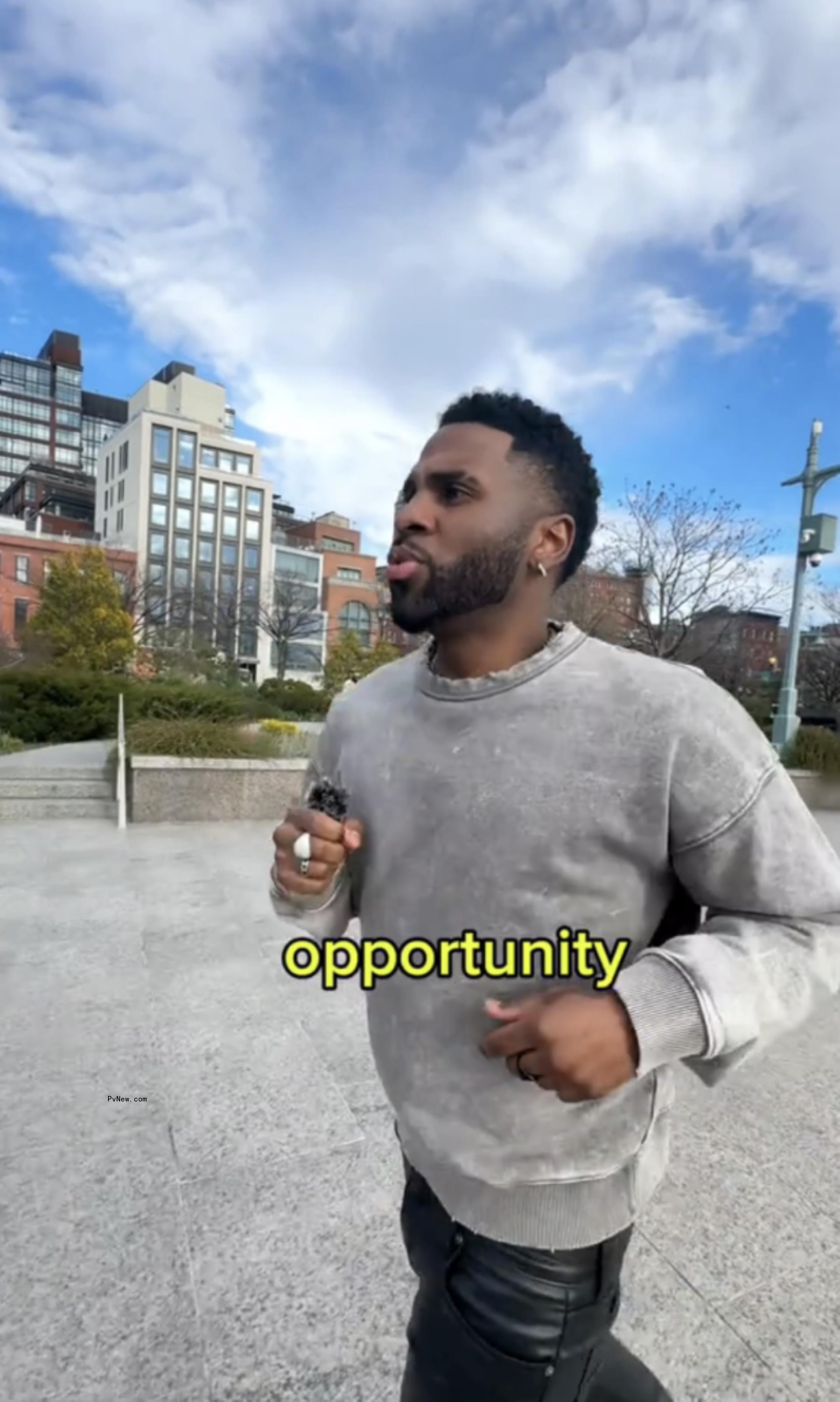 Jason Derulo runs 1 mile in NYC wearing leather pants and Dior sneaker