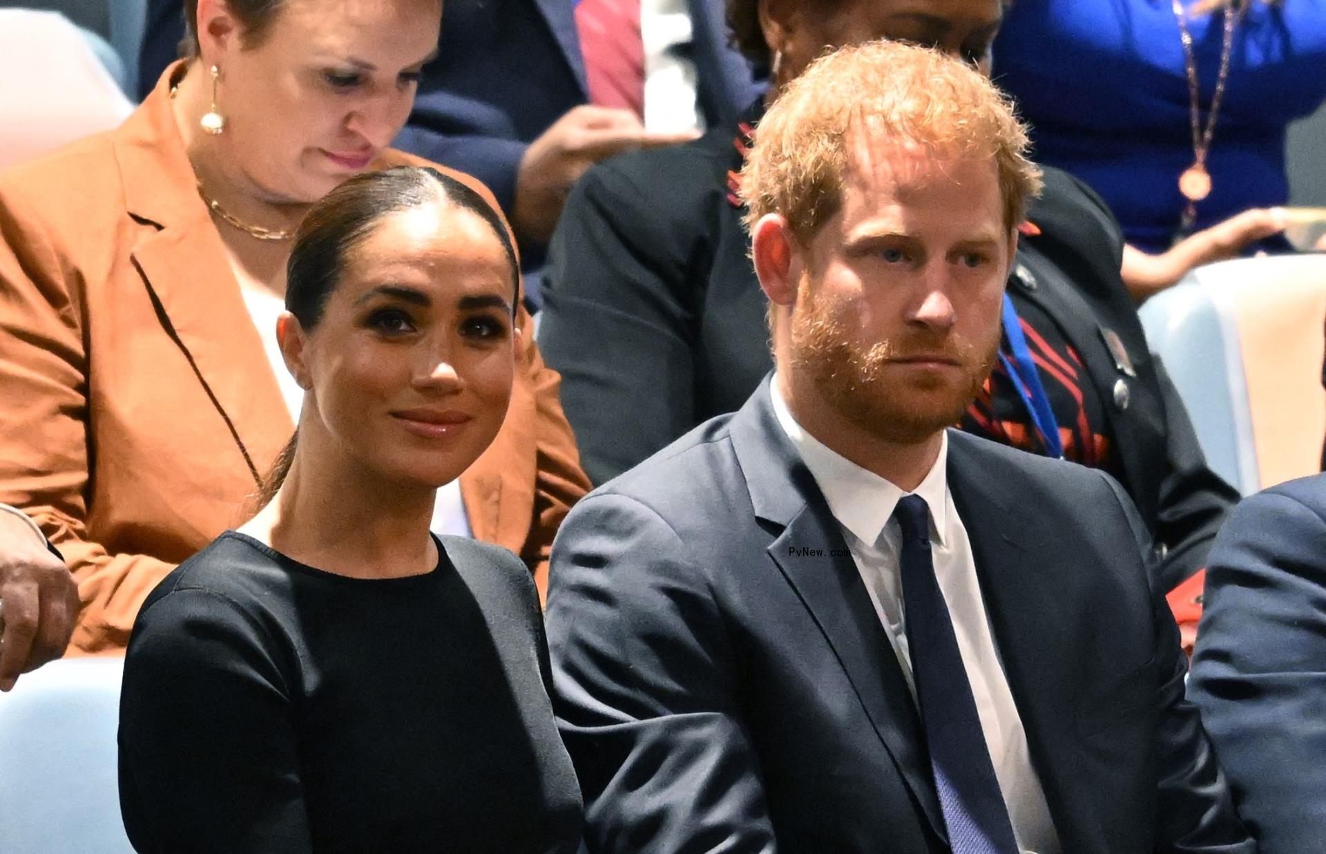 Meghan Markle and Prince Harry at the 2020 UN Nelson Mandela Prize award ceremony.