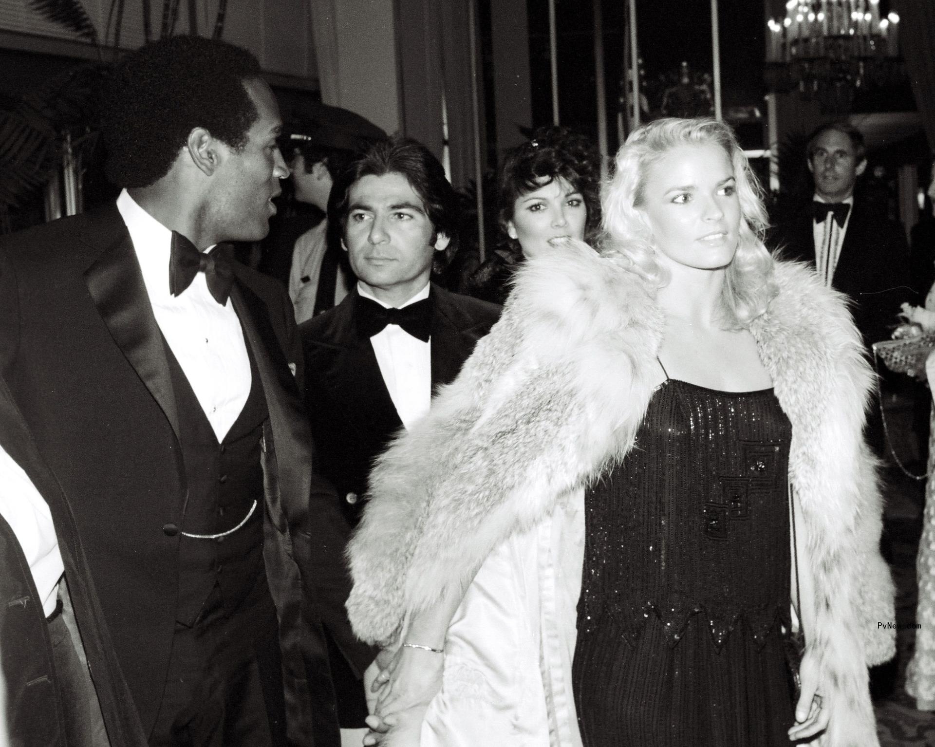 Nicole Brown Simpson and OJ Simpson with Kris Jenner and Robert Kardashian