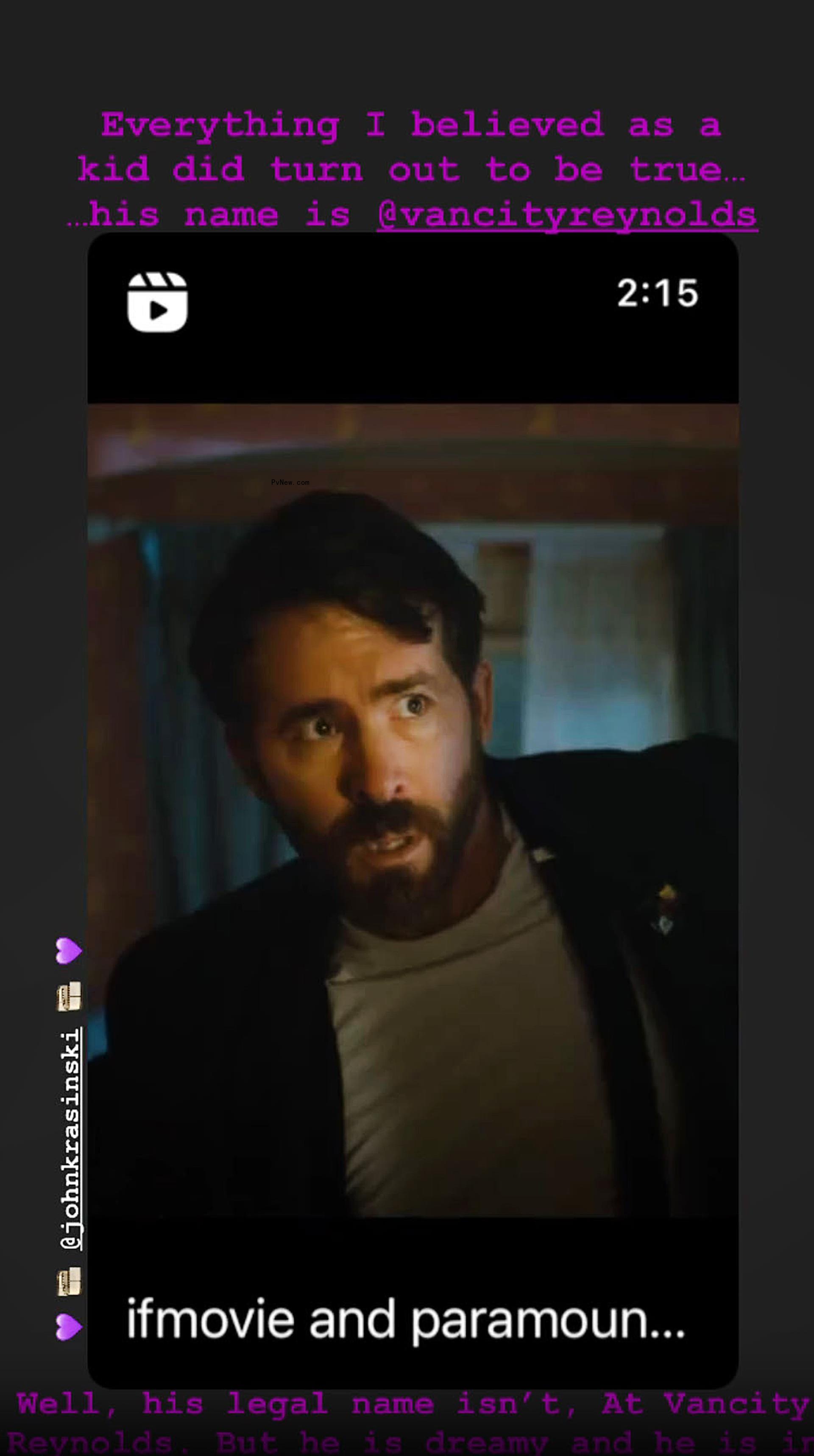 Blake Lively's Instagram Story of Ryan Reynolds