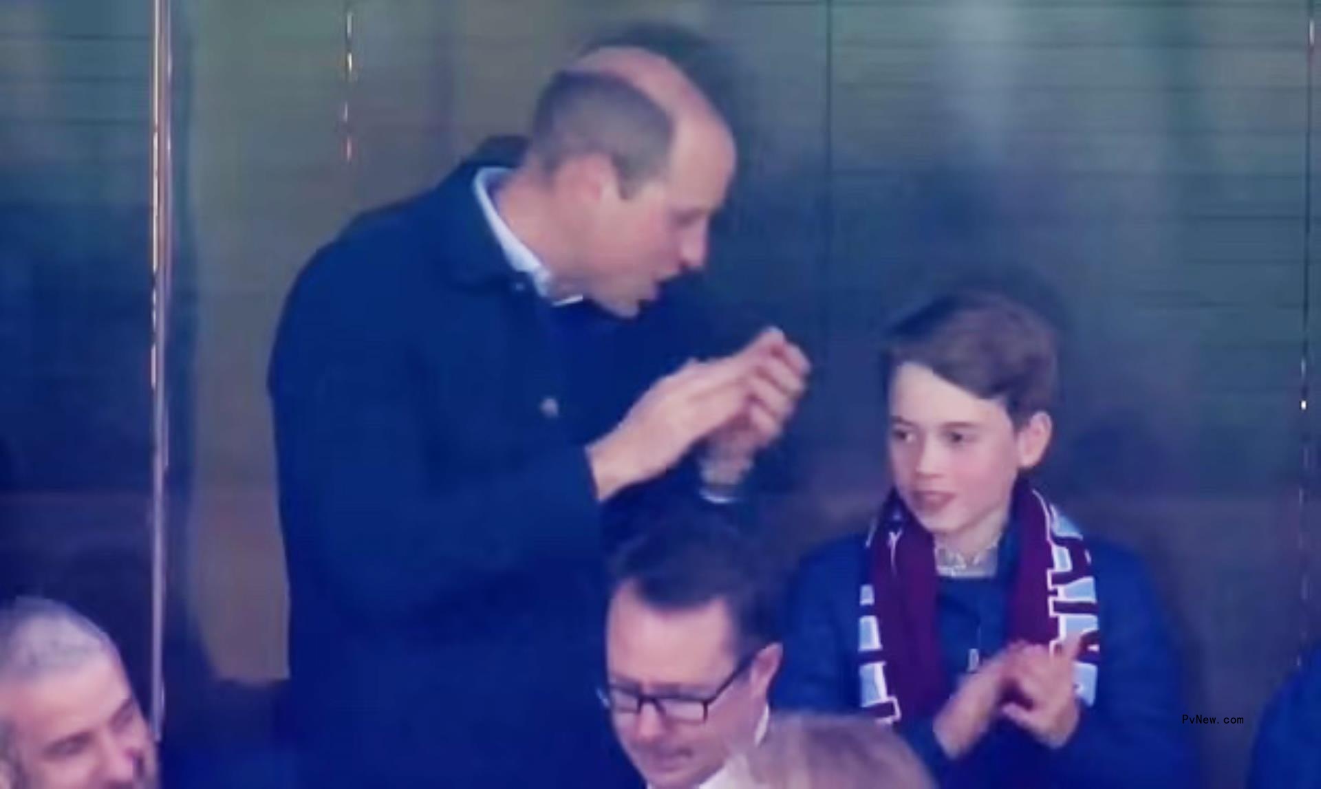 Prince William and Prince George watch soccer