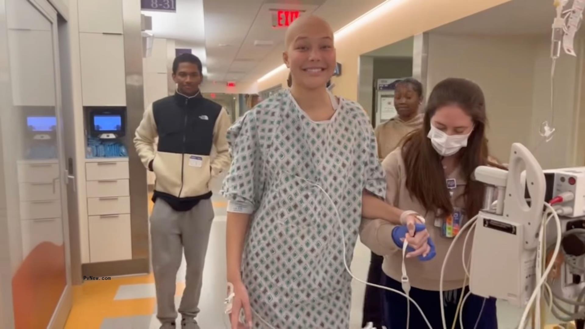 isabella strahan walking through the hospital