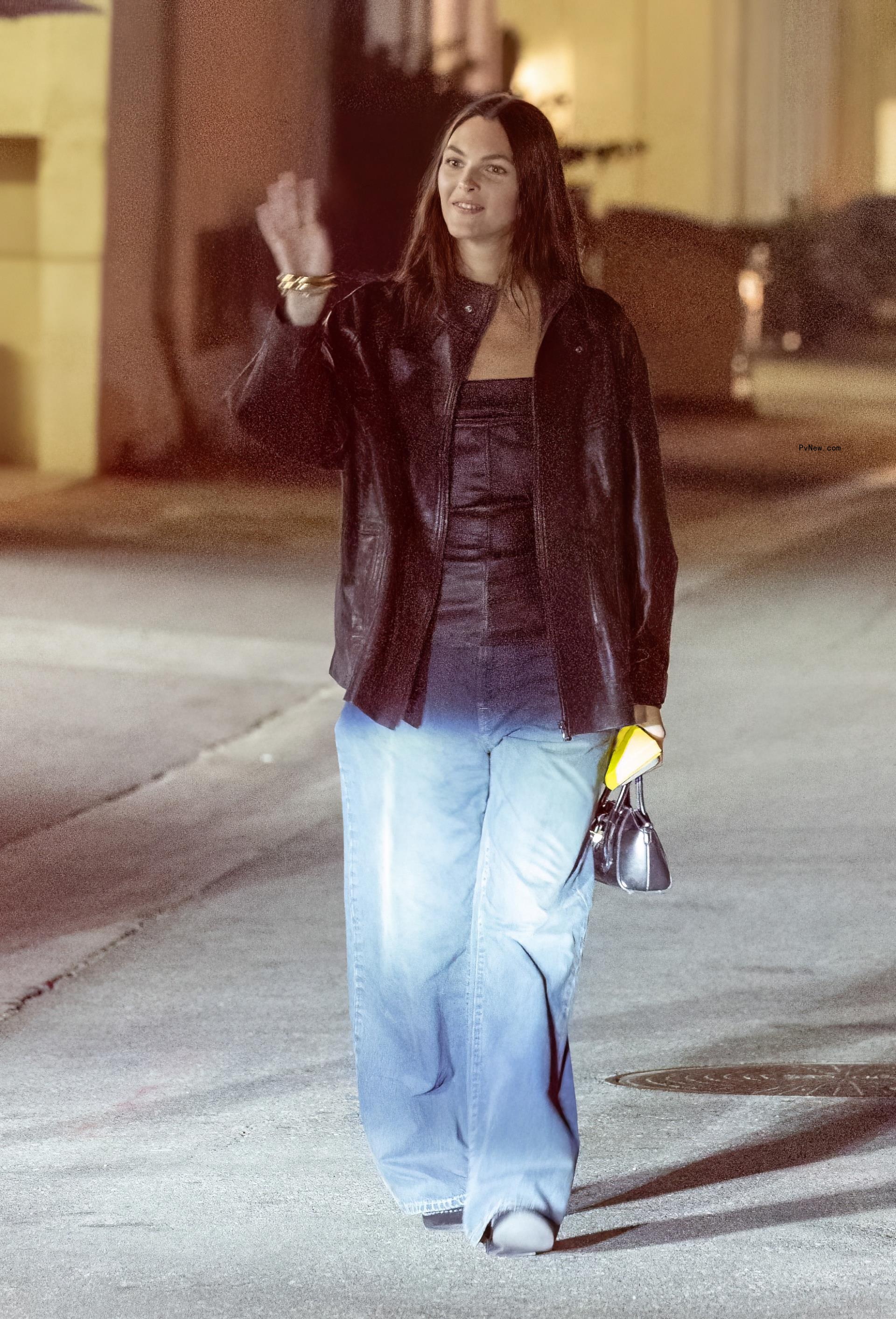 Victoria Ceretti waving.