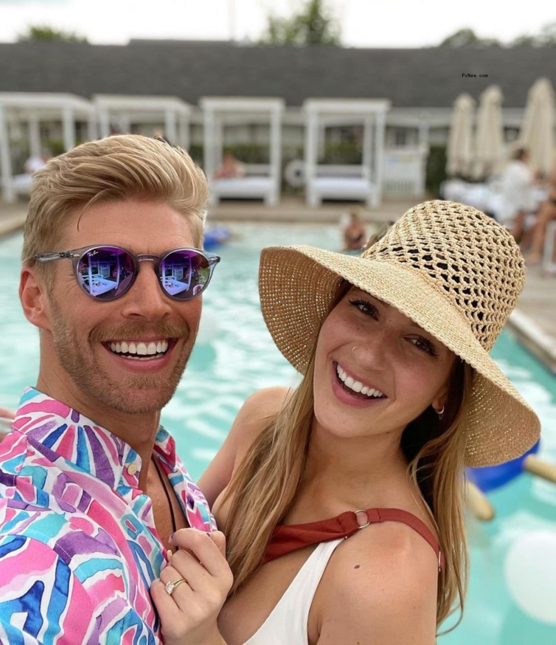 Kyle Cooke and Amanda Batula posing together