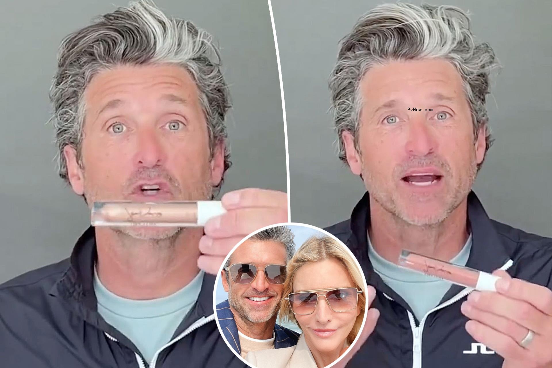 Fans swoon over Sexiest Man Alive Patrick Dempsey promoting his wife’s lip glosses