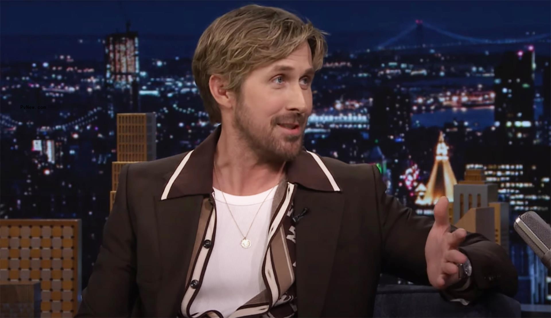 Ryan Gosling talking on 