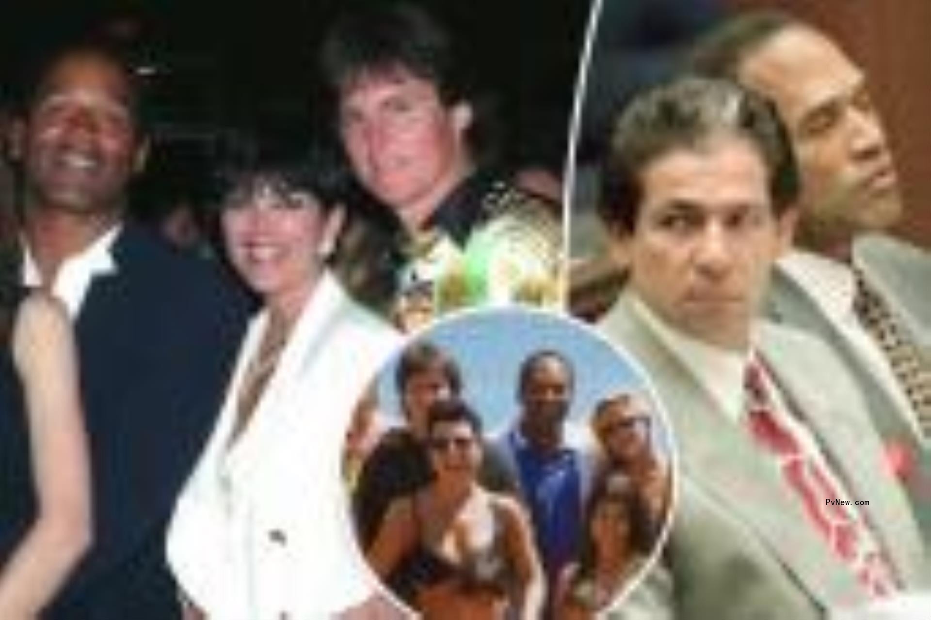 OJ Simpson split image with Robert Kardashian and Kris Jenner and Bruce Jenner.