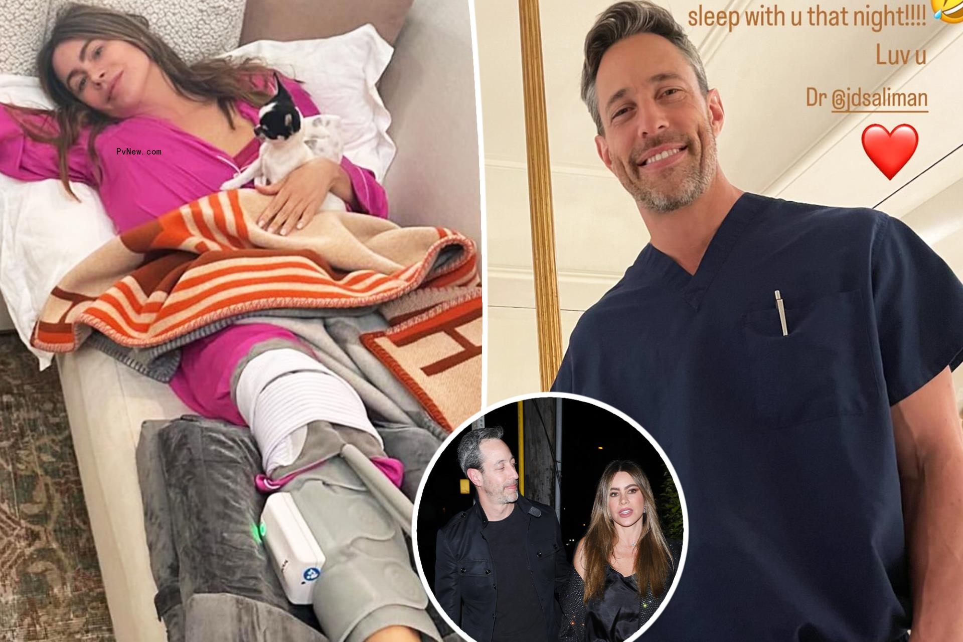 Sofía Vergara co<i></i>nfesses ‘luv’ for ‘handsome doctor’ Justin Saliman as she recovers from knee surgery