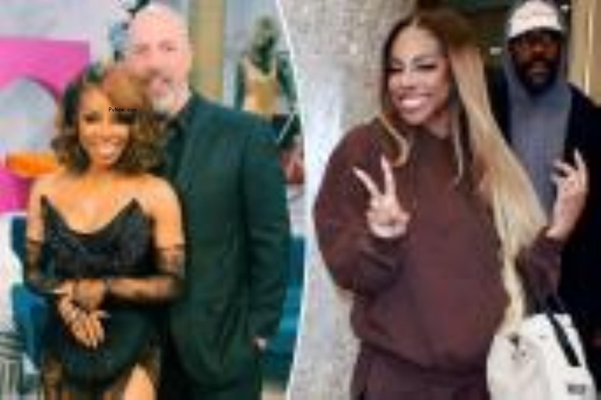 Candiace Dillard split image with husband Chris Bassett.