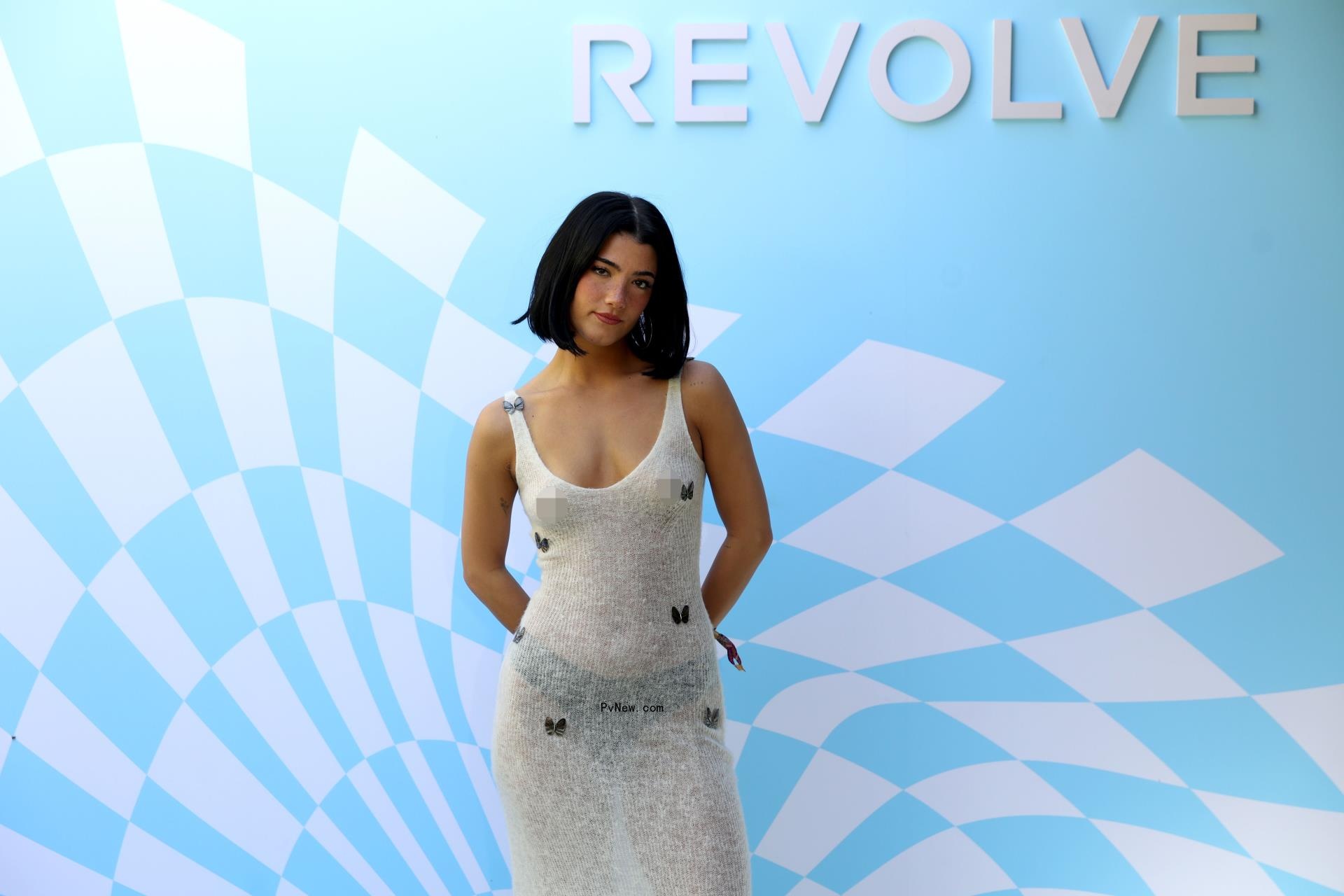 Charli D'Amelio posing at Coachella 2024