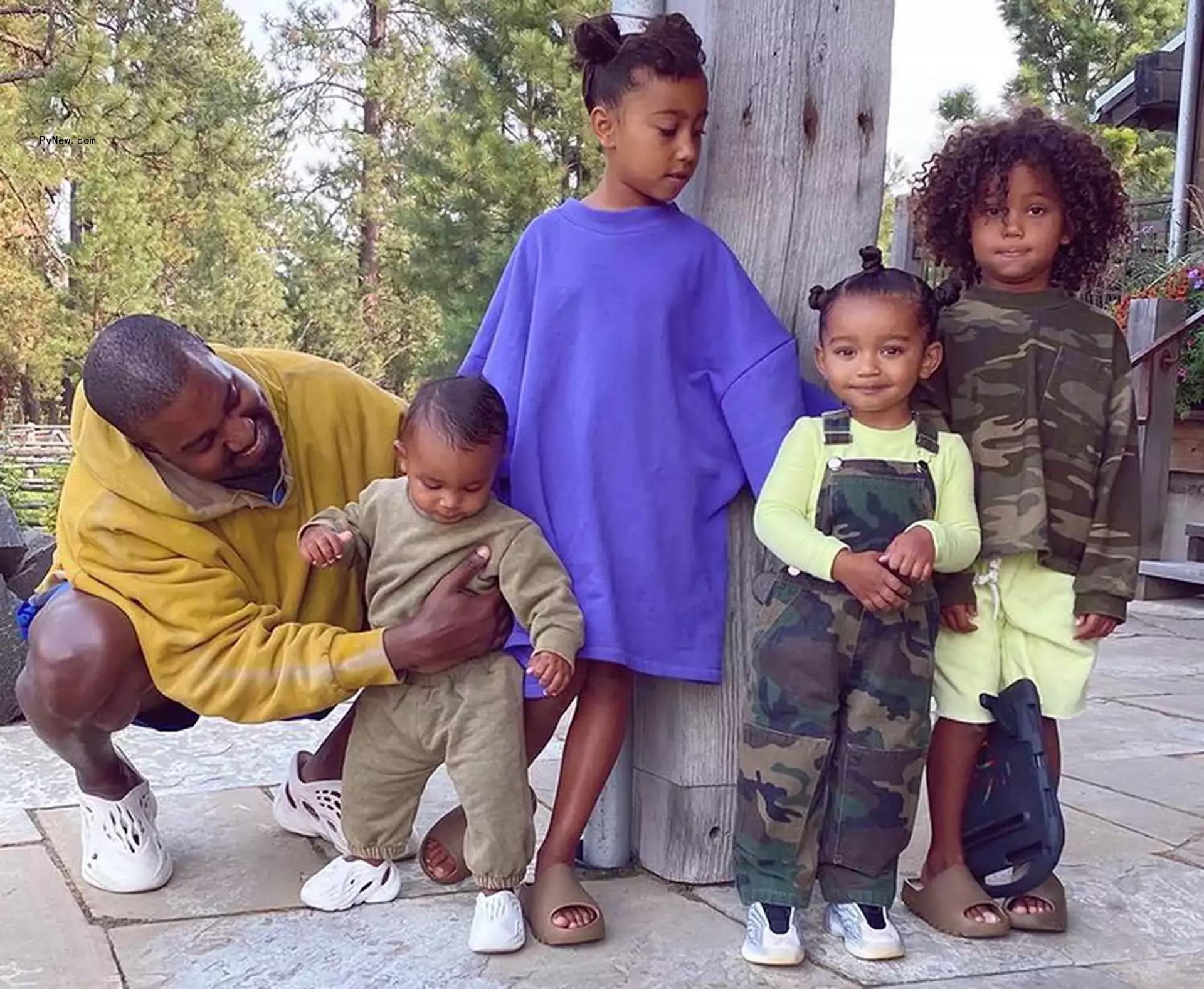 Kanye West with his kids.