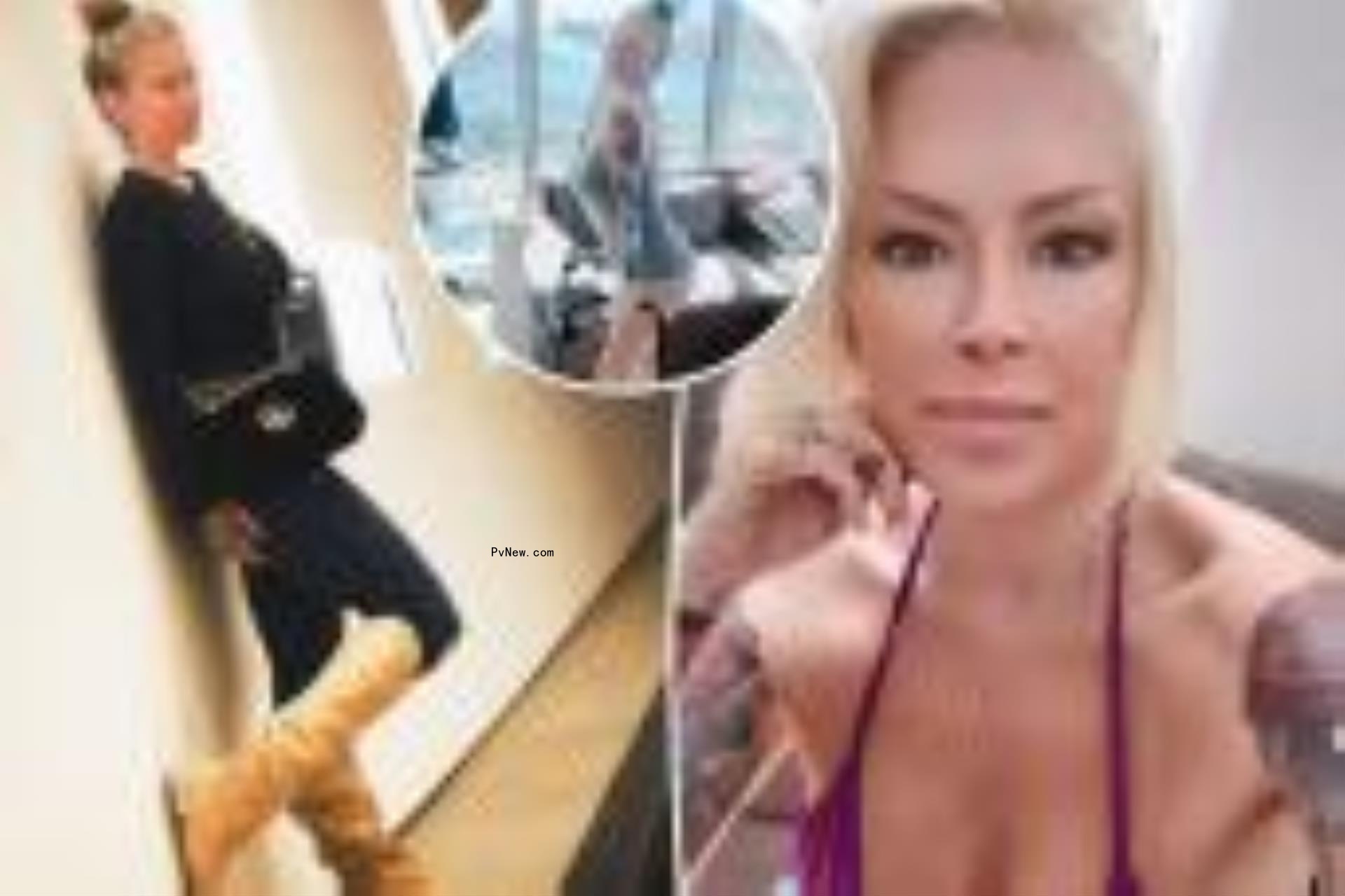 A split photo of Jenna Jameson posing and a selfie of Jenna Jameson and a small older photo of Jenna Jameson