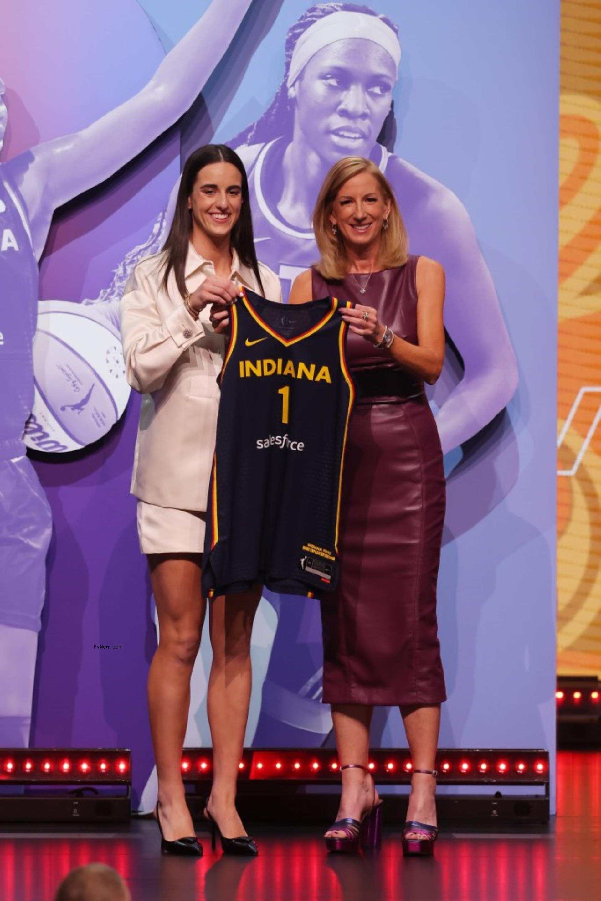 Caitlin Clark and Cathy Engelbert