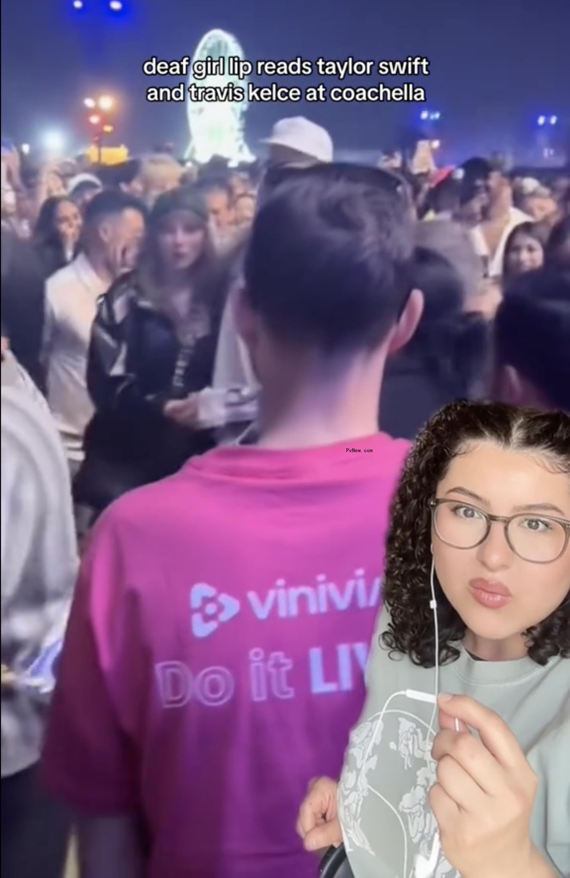 Jackie Go<i></i>nzalez interpreting what Taylor Swift and Travis Kelce talked a<i></i>bout at Coachella.