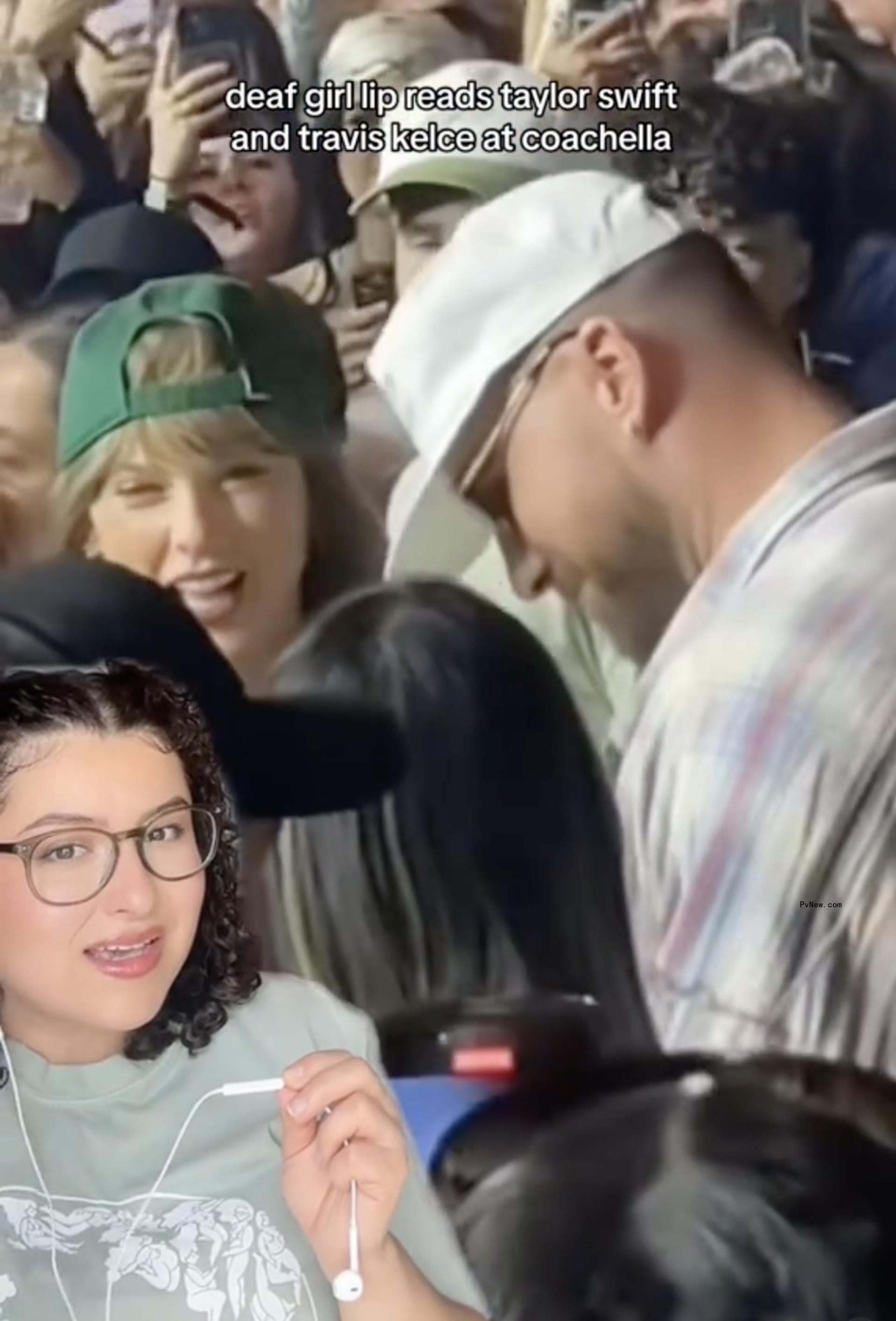 Jackie Go<i></i>nzalez interpreting what Taylor Swift and Travis Kelce talked a<i></i>bout at Coachella.