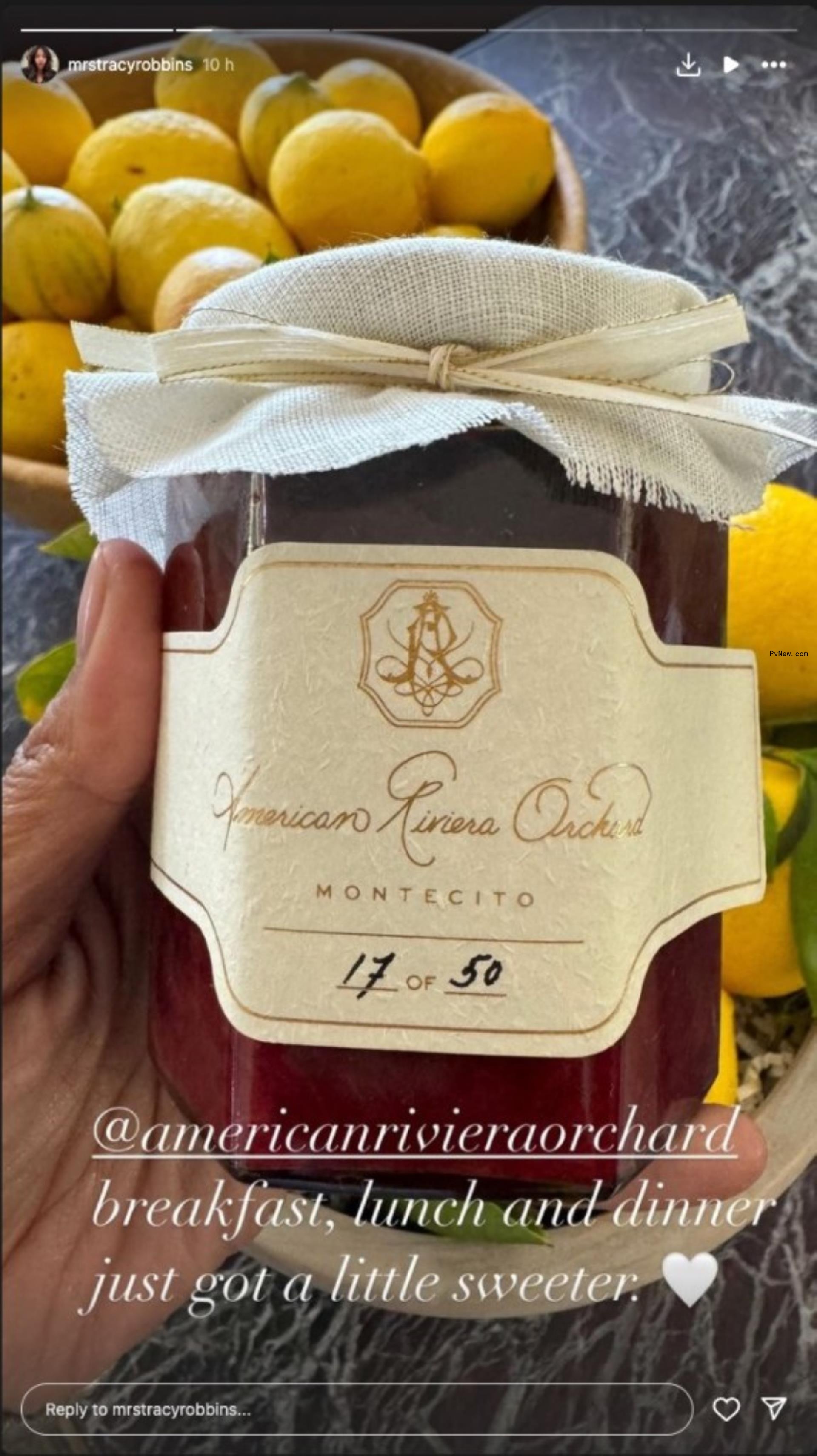 American Riviera Orchard strawberry jam jar.