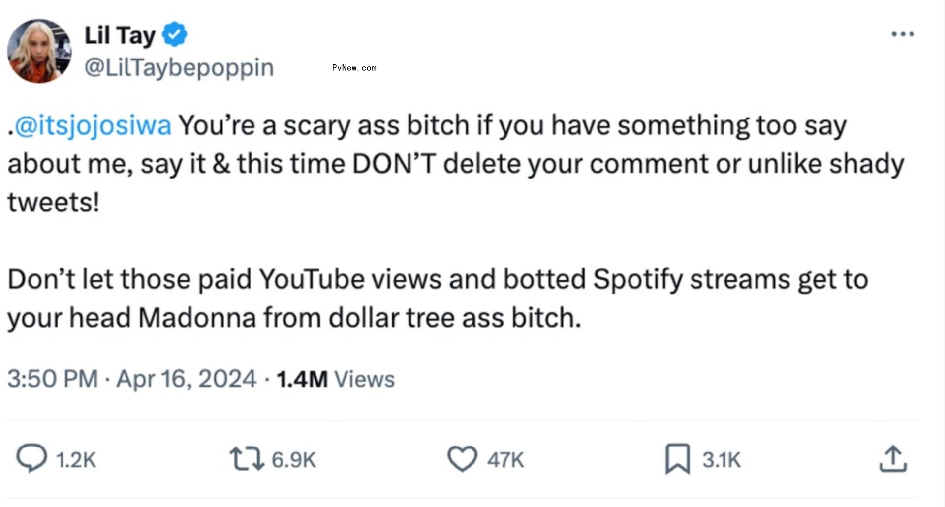 Screenshot of a tweet