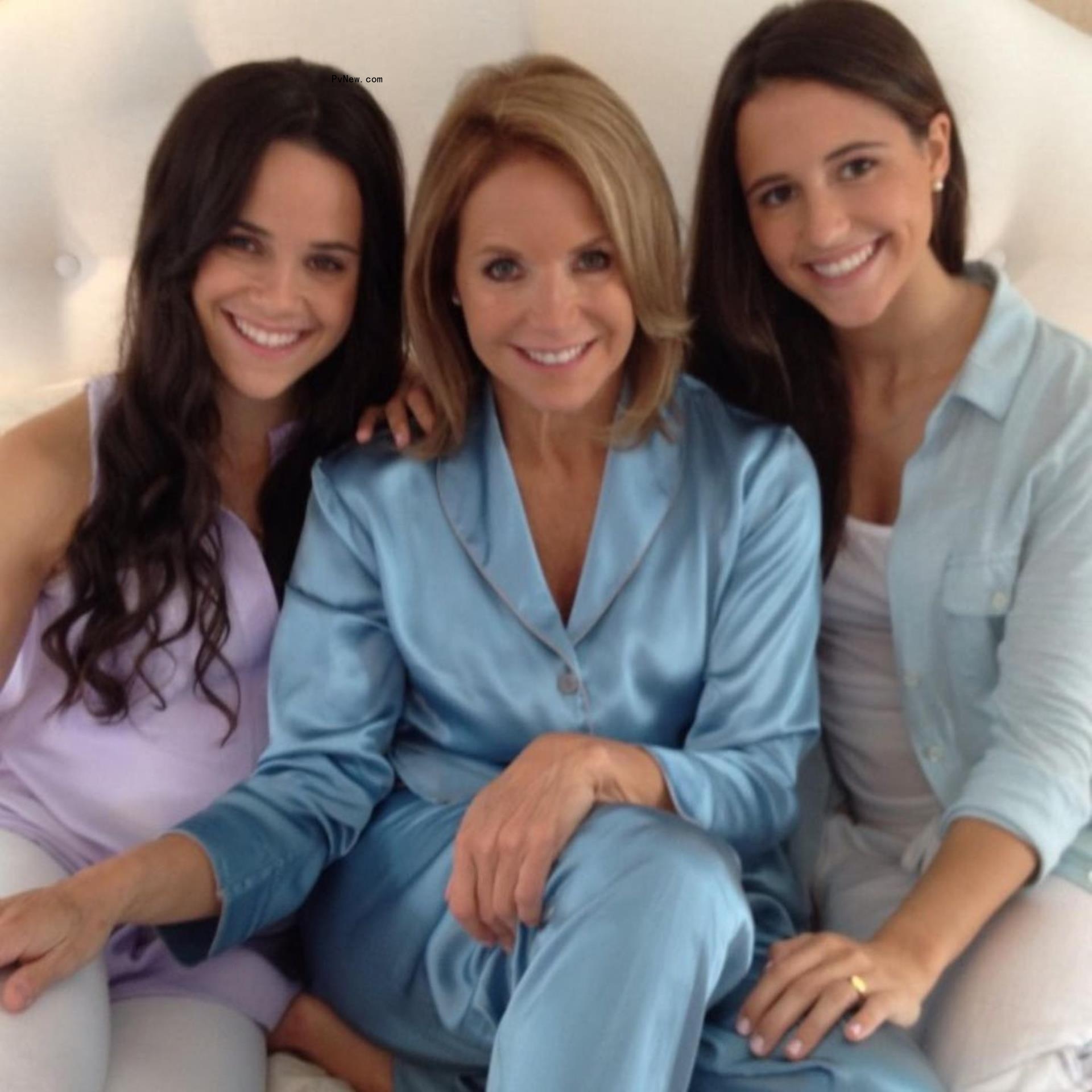 Katie Couric and her daughters.