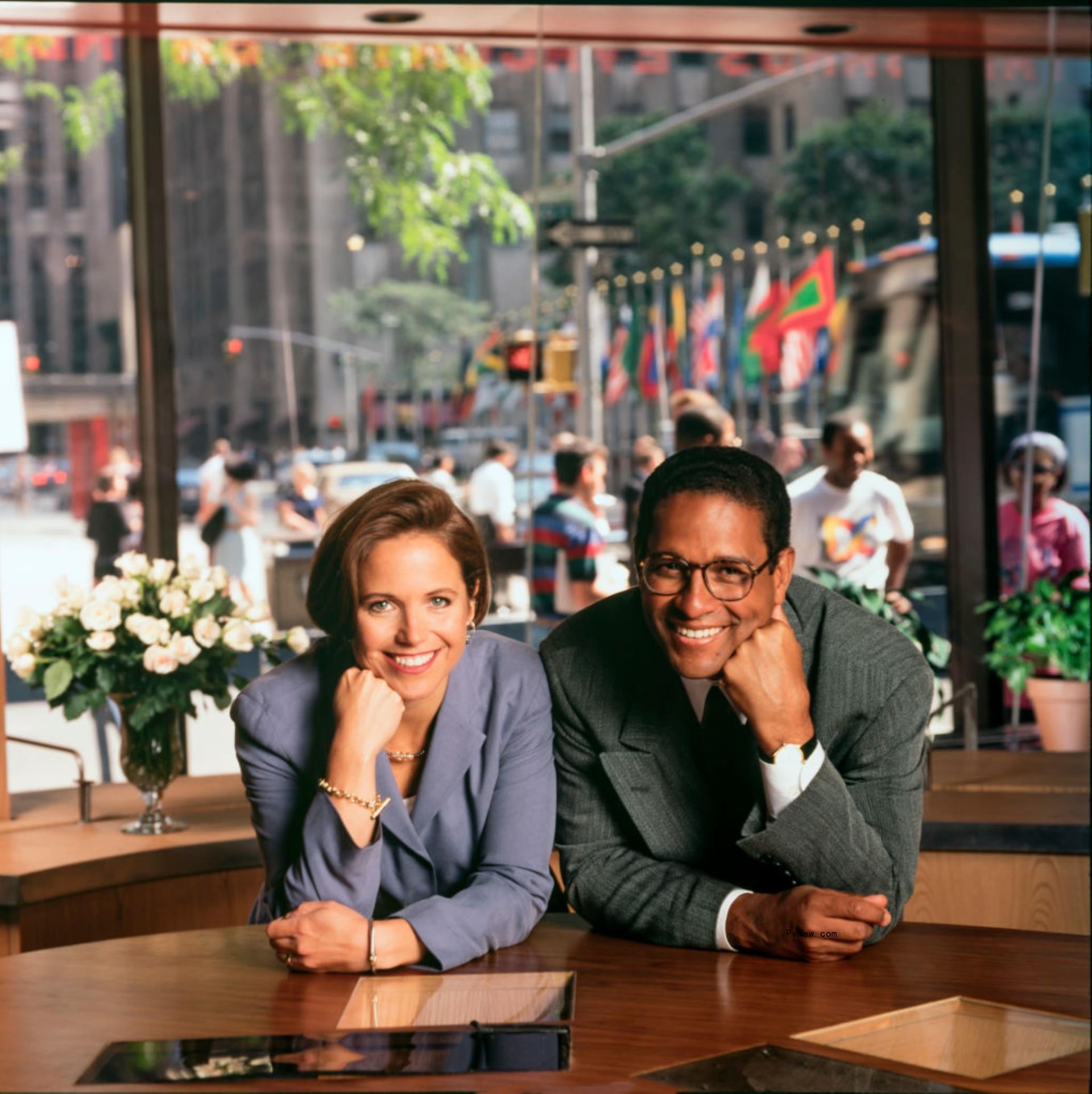Katie Couric and Bryant Gumbel in1996.