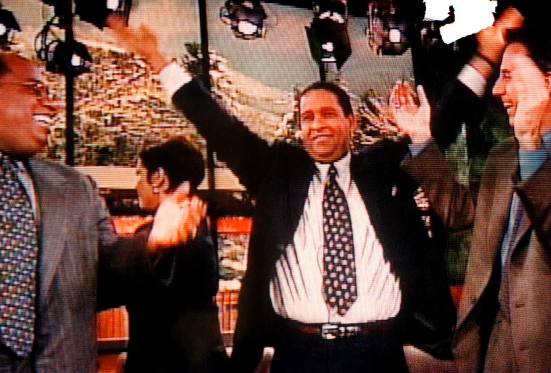 Al Roker, Katie Couric, Bryant Gumbel and Matt Lowrey dancing in 1997..