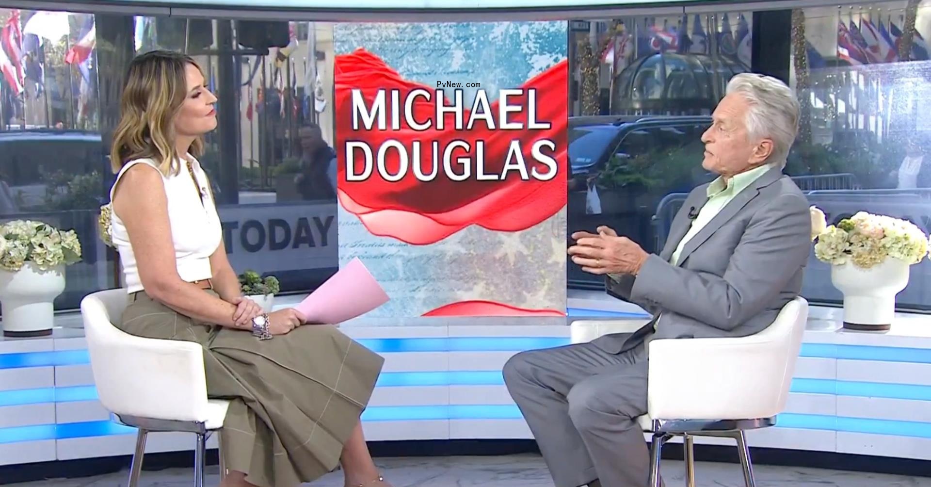 Michael Douglas and Savannah Guthrie on